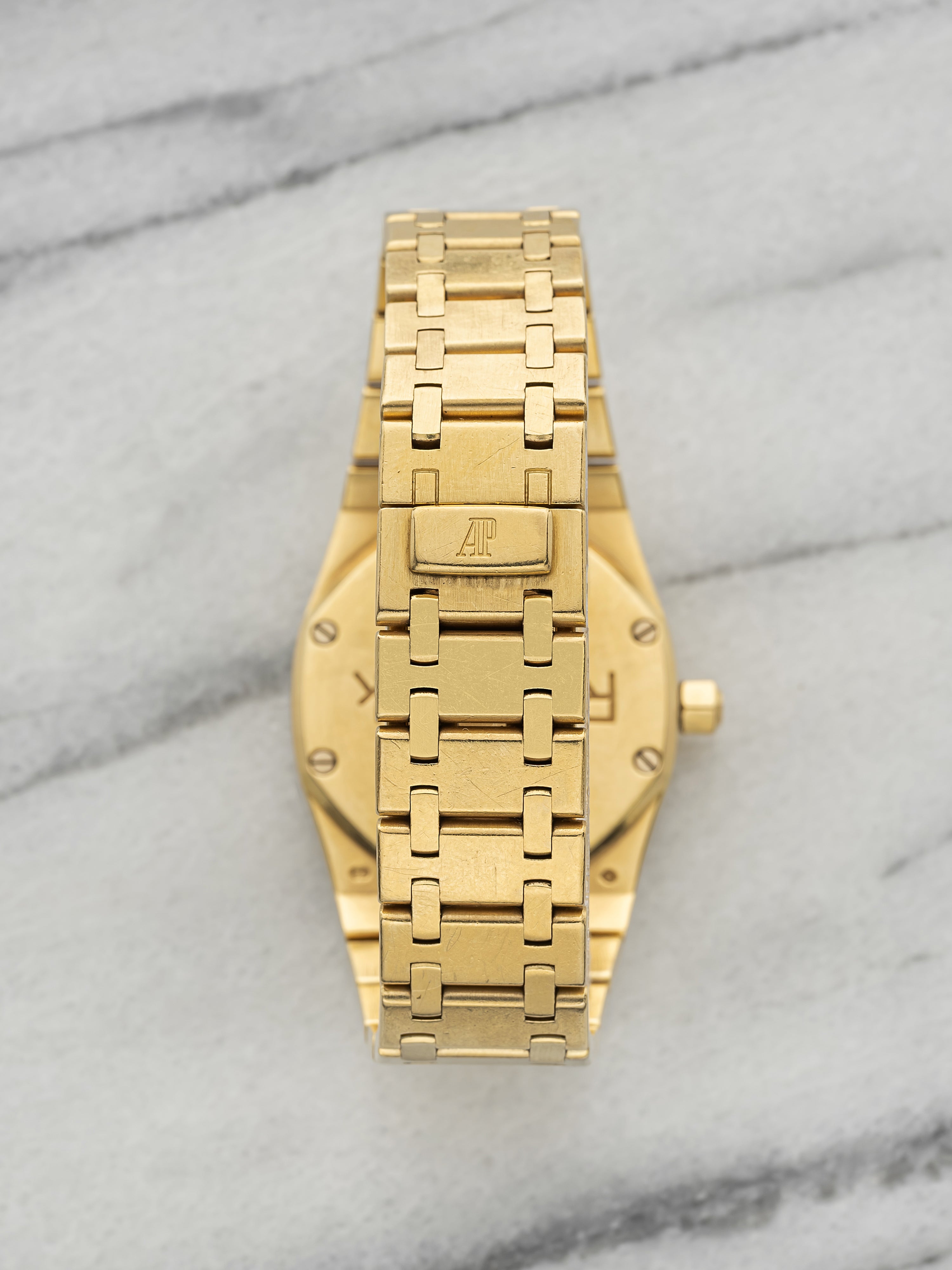 Vintage 1990s Audemars Piguet Royal Oak 15000BA Yellow Gold Cream Dial Auto 33mm
