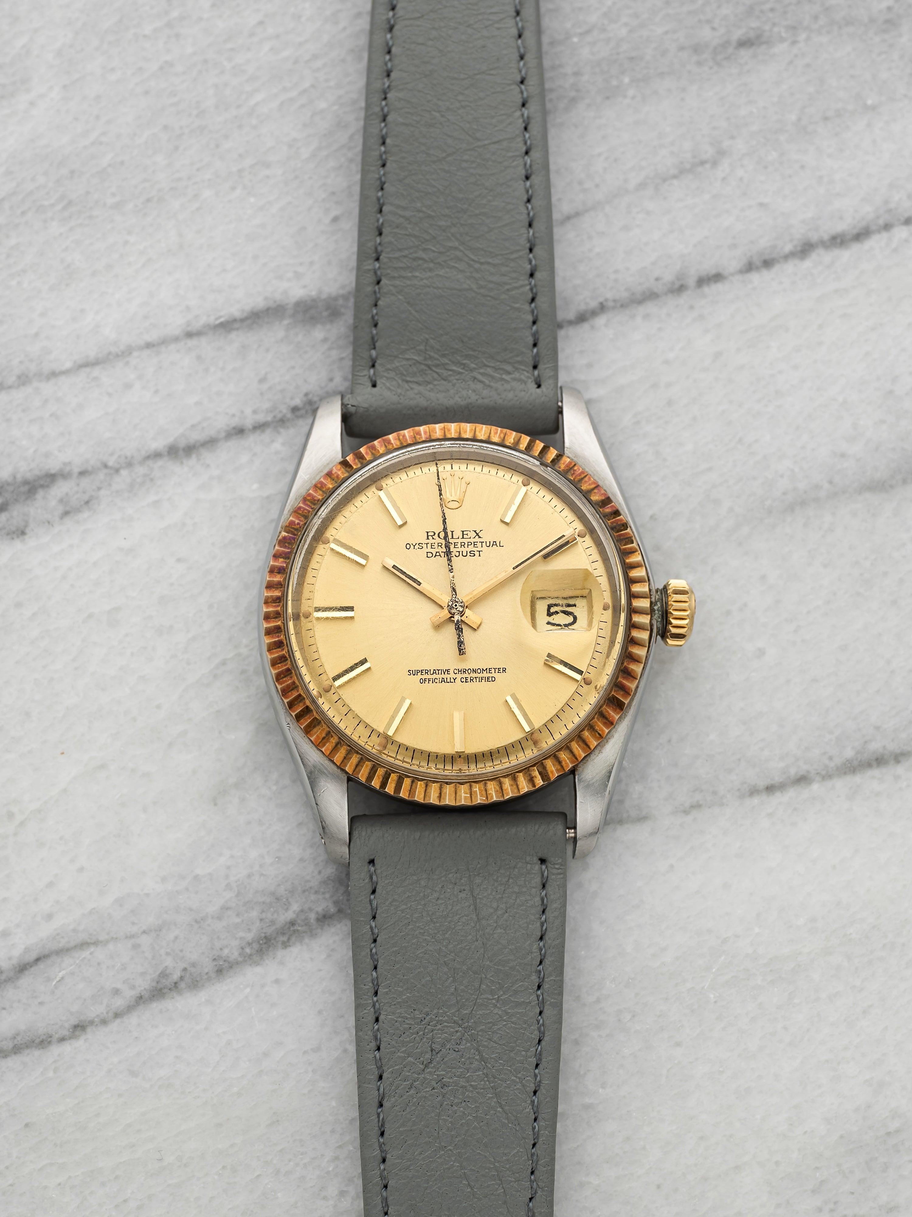 Vintage 1978 Rolex Datejust 1601 Two-Tone Champagne Dial Automatic 36mm