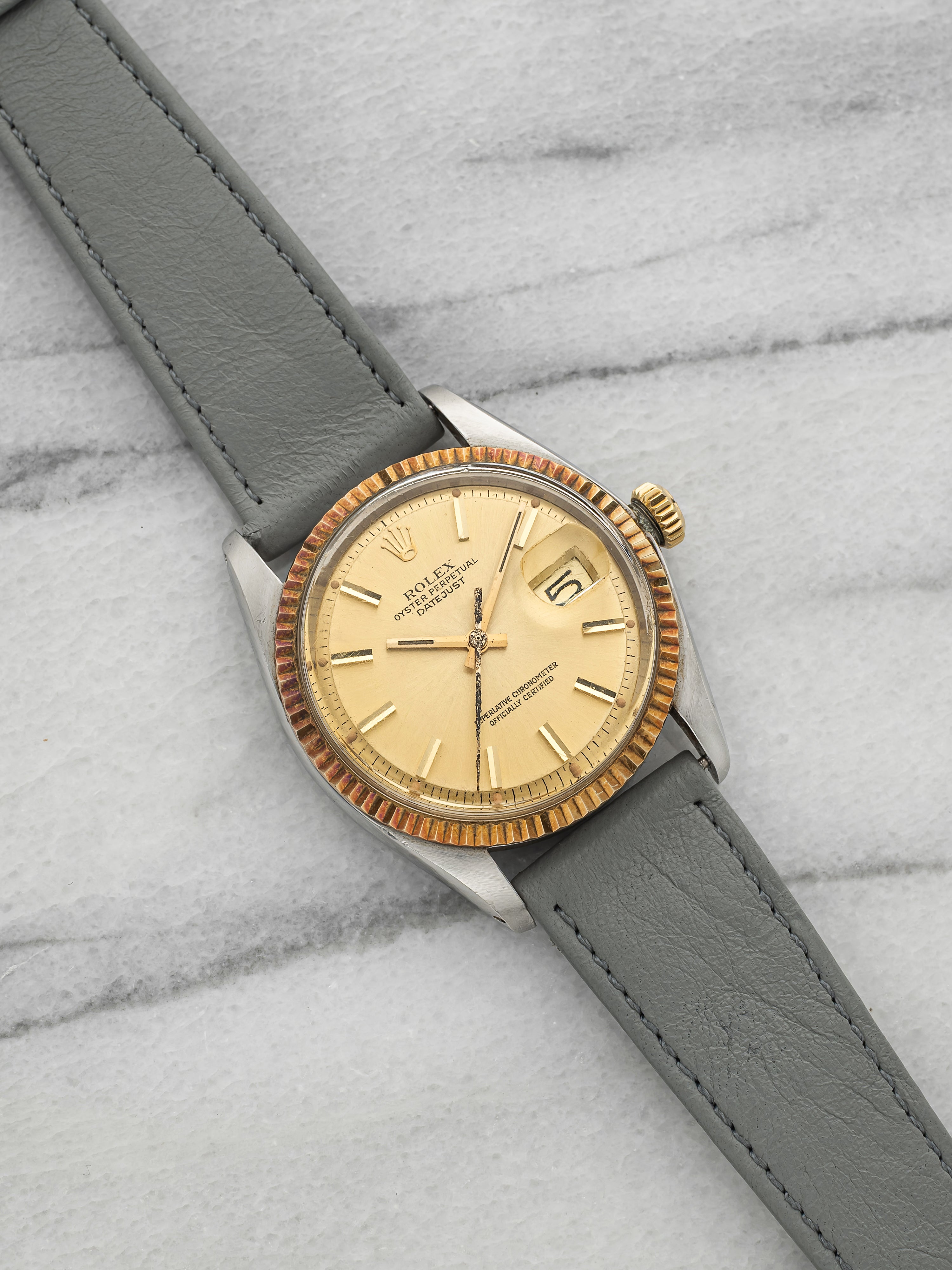 Vintage 1978 Rolex Datejust 1601 Two-Tone Champagne Dial Automatic 36mm