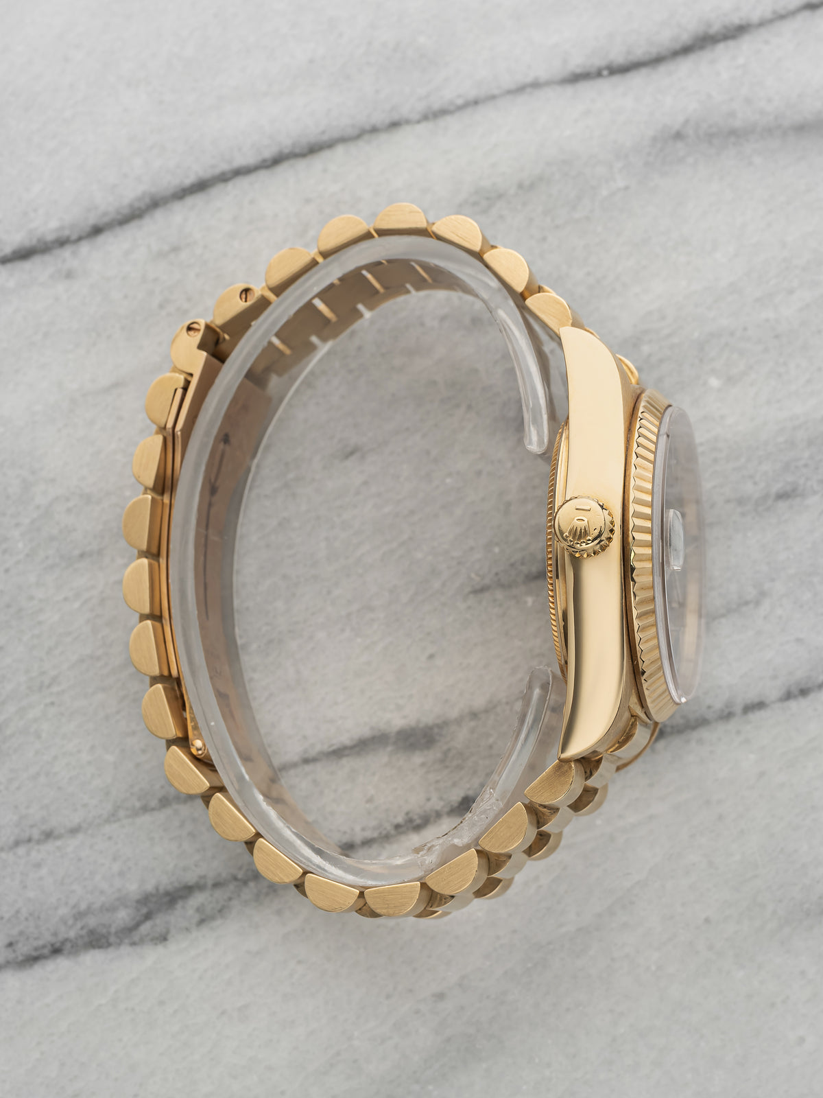 Vintage 1979 Rolex Day-Date 18038 18K YG Black Dial Italian Day-Wheel Auto 36mm