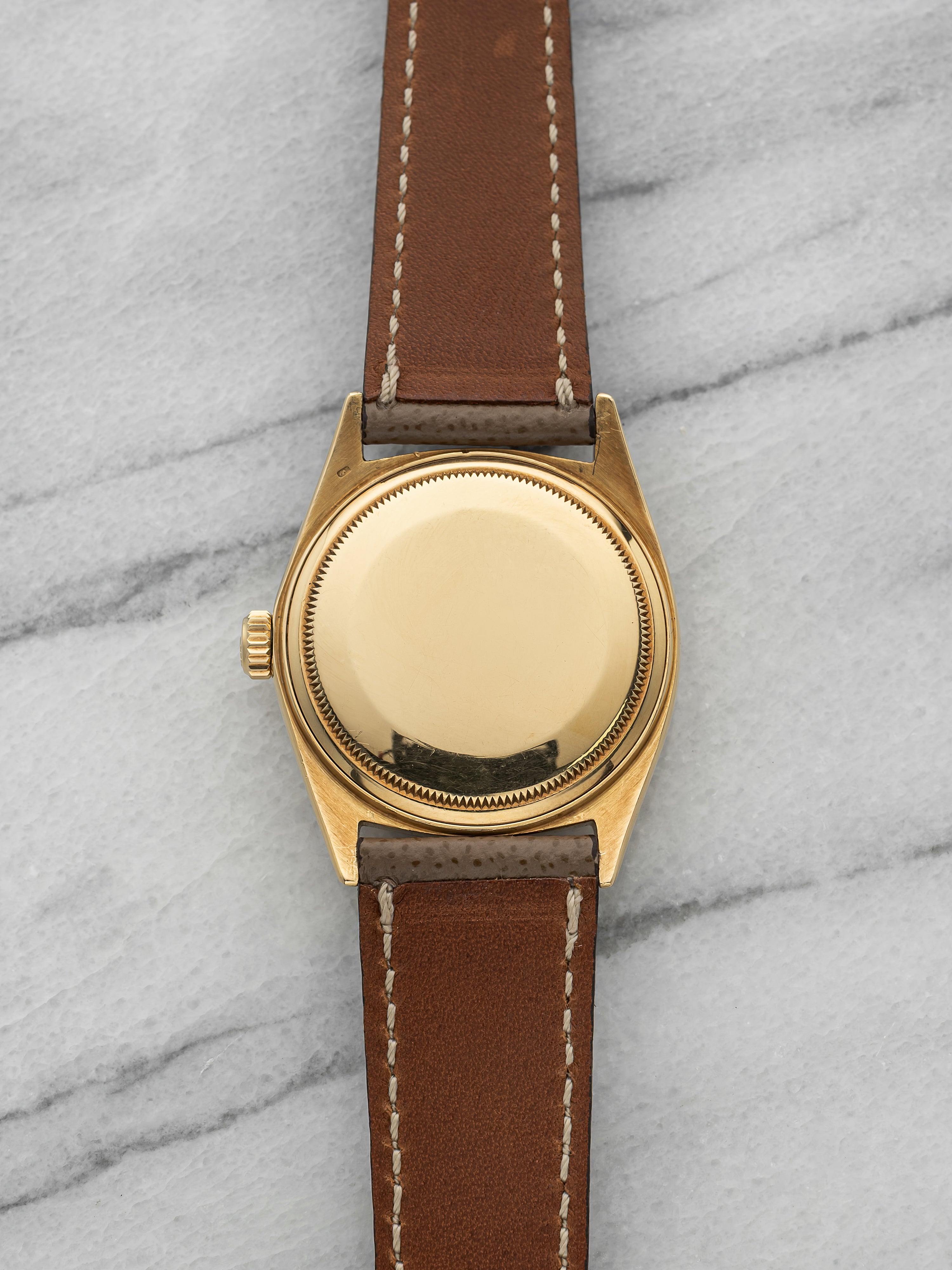 Vintage 1969 Rolex Datejust 16018 18K Yellow Gold Mocha Stick Dial Auto 36mm