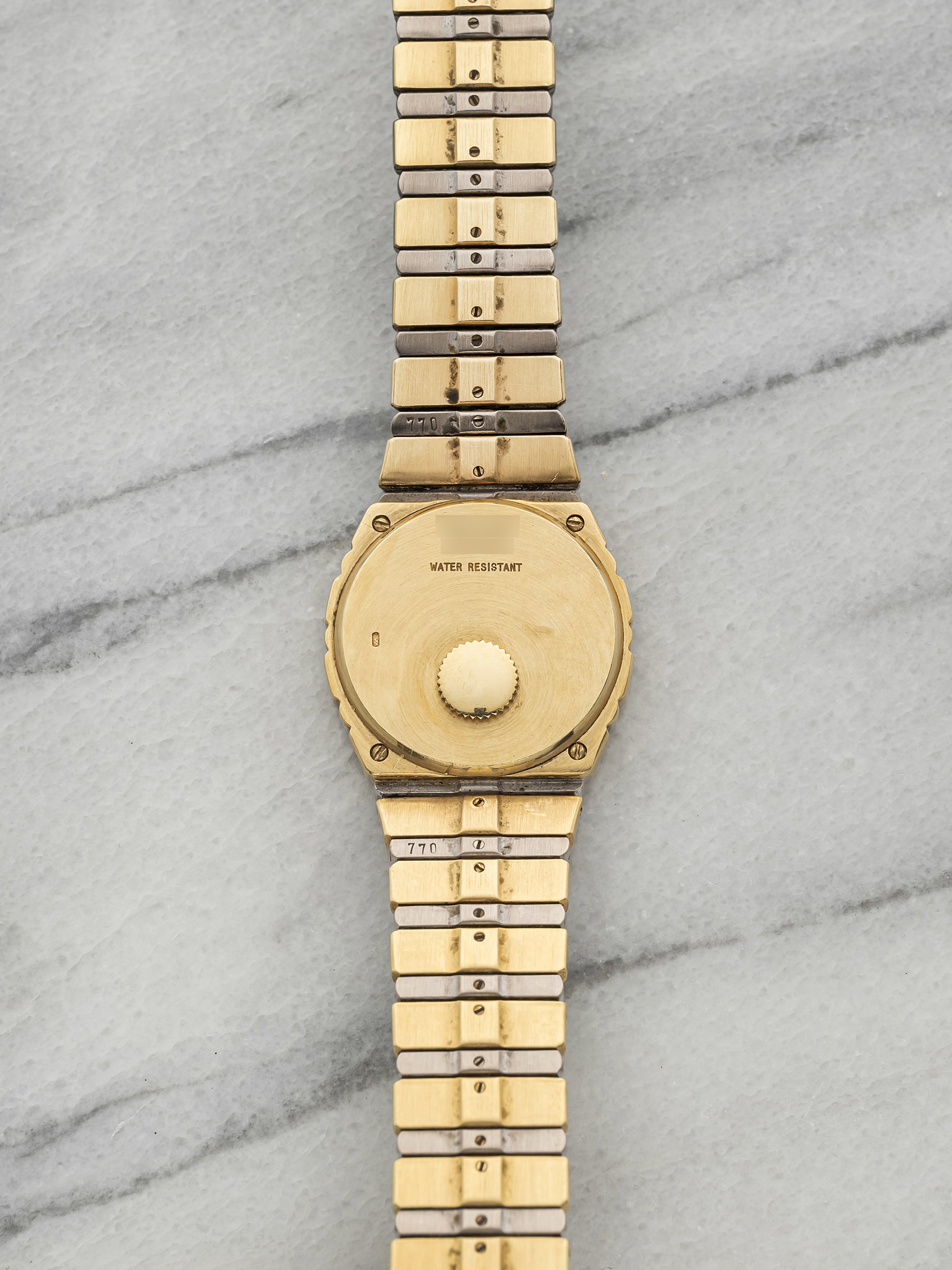 Vintage 1980s Piaget Polo 761C701 18K Yellow Gold Champagne Dial Quartz 26mm