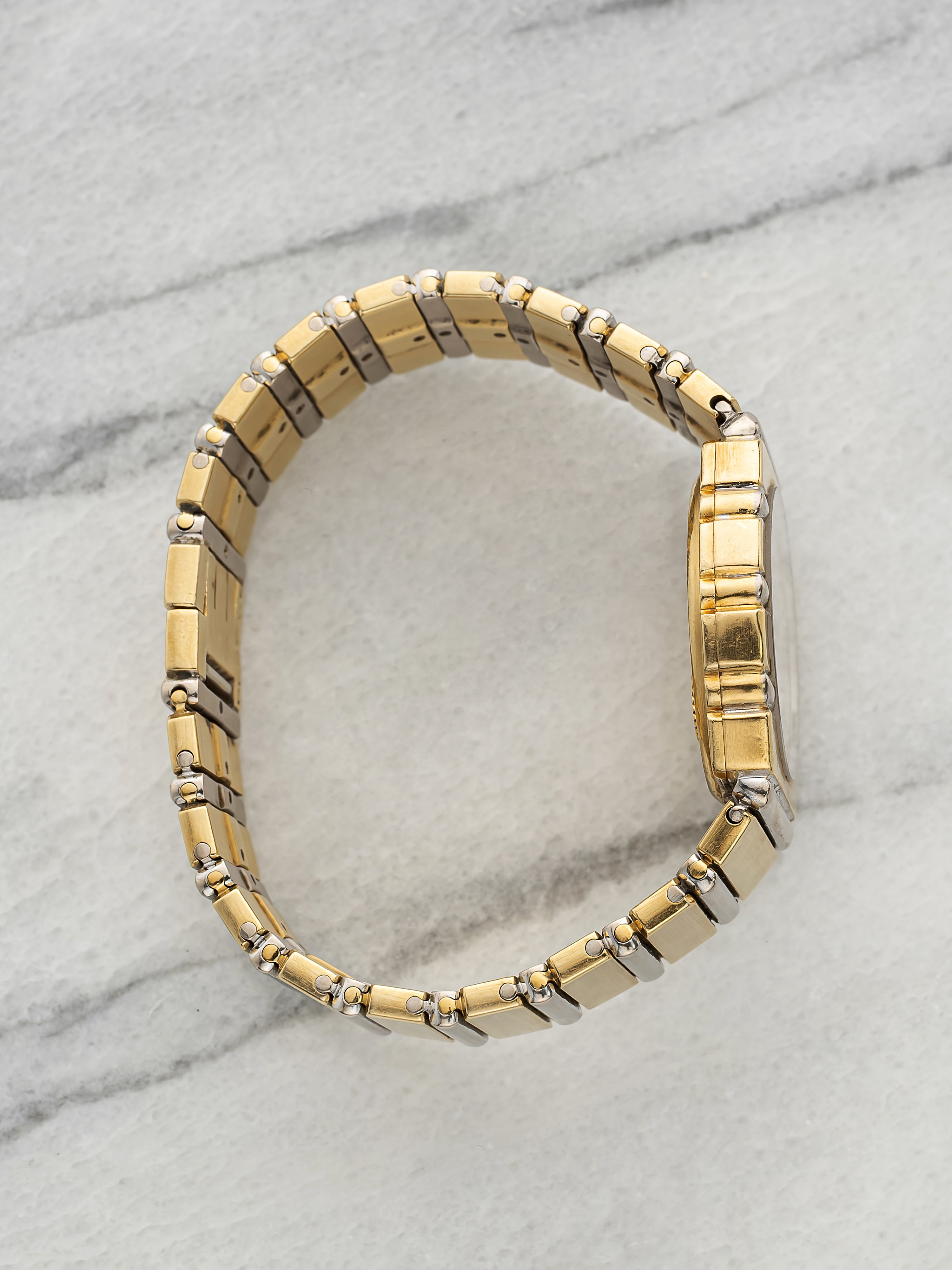 Vintage 1980s Piaget Polo 761C701 18K Yellow Gold Champagne Dial Quartz 26mm