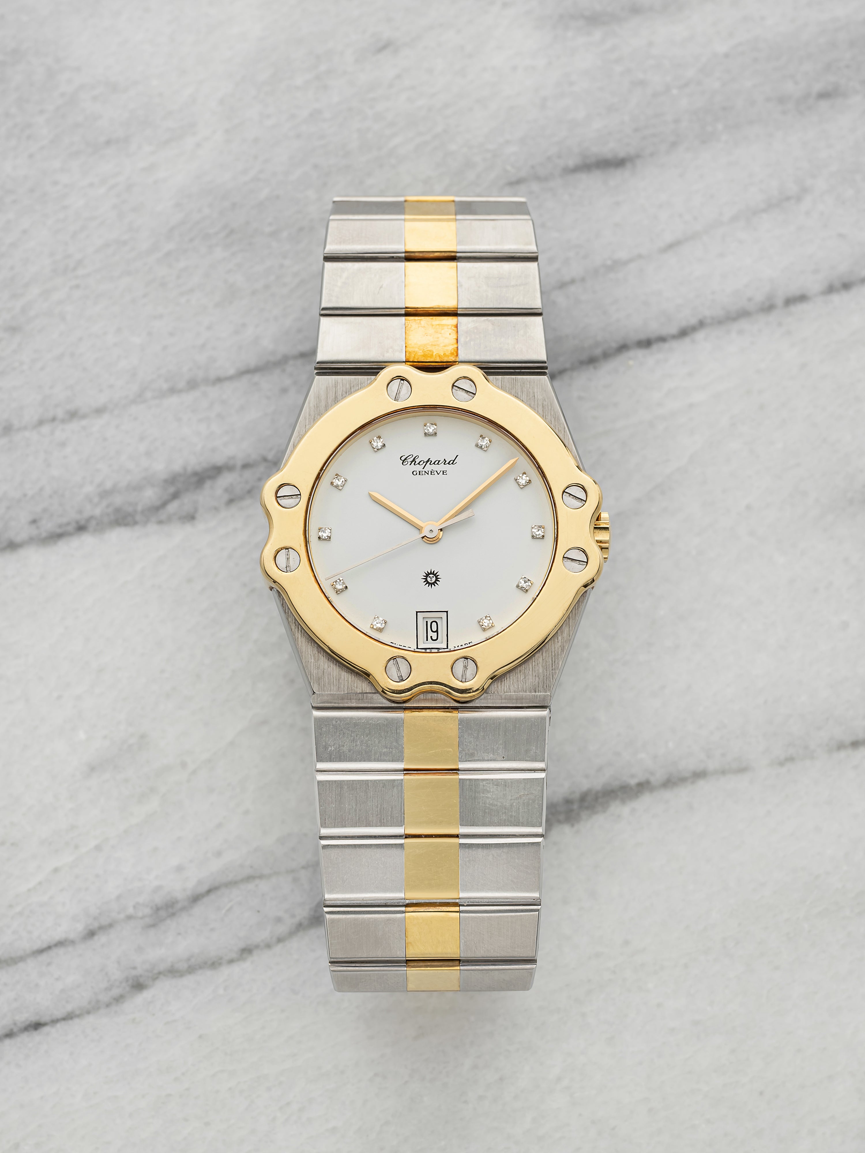 Vintage 1988 Chopard St. Moritz 8023 Two-Tone White Diamond Dial Quartz 32mm