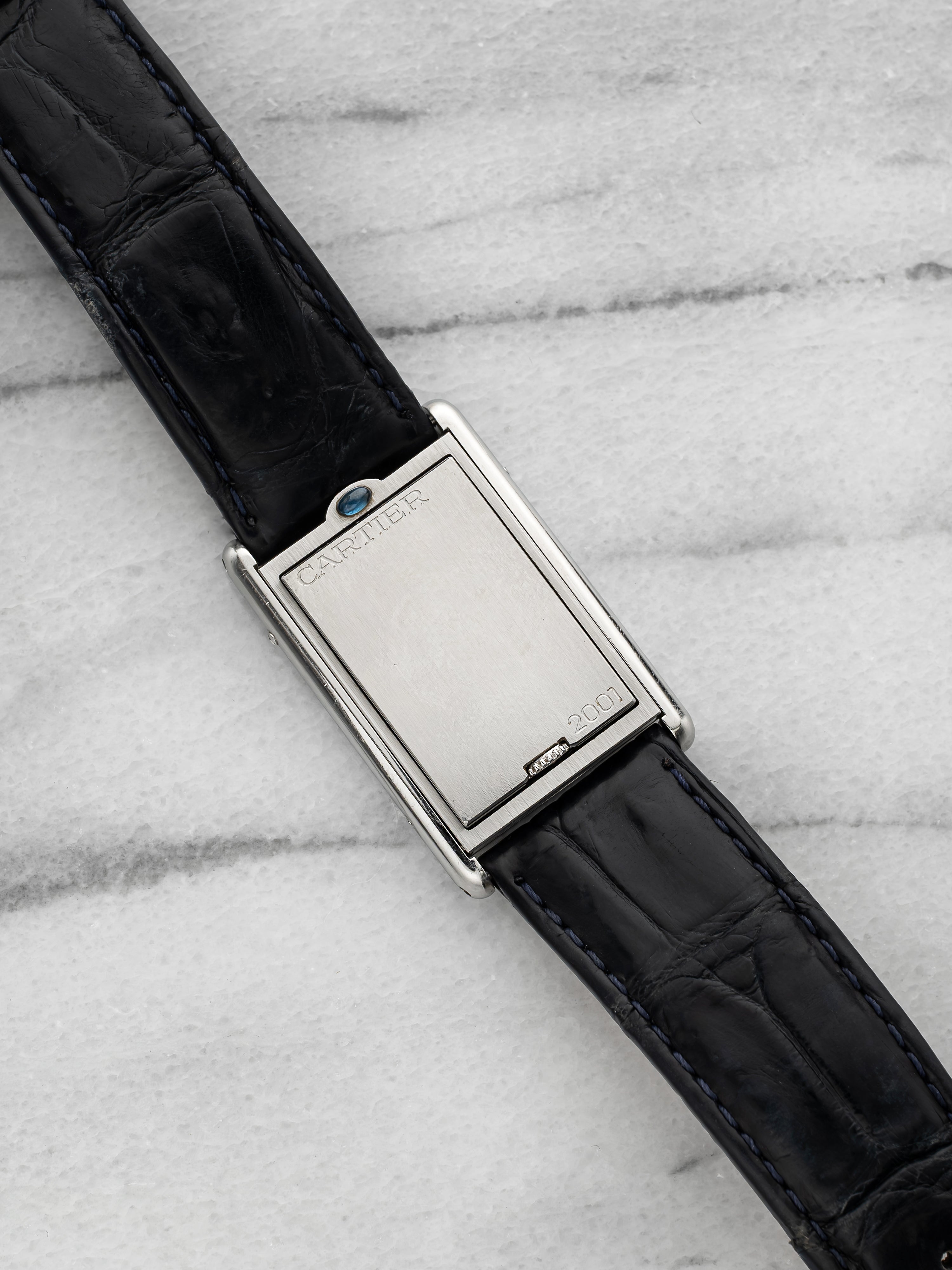 2001 Cartier Tank Basculante 2390 Stainless Steel White Roman Dial Manual 25 mm