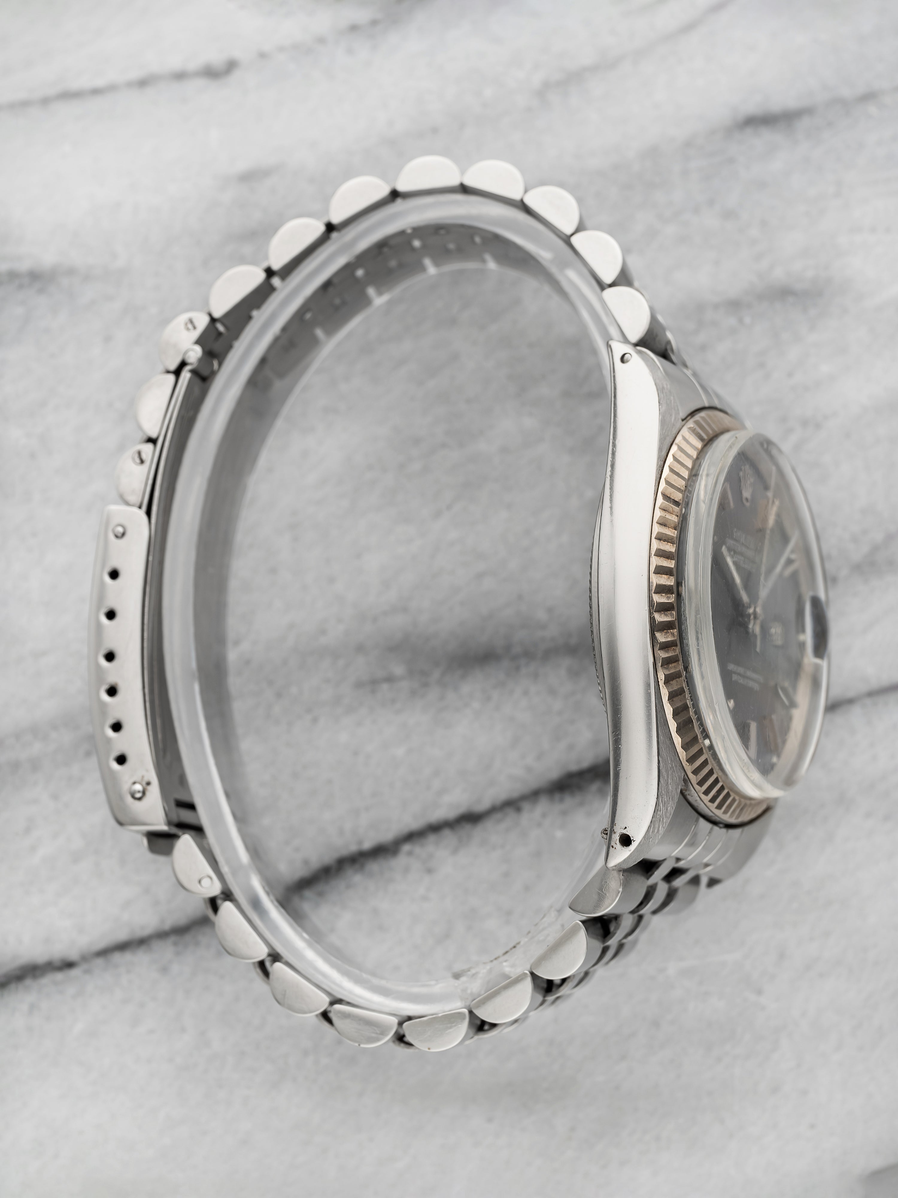 1978 Rolex Datejust 1601 - Stainless Steel White Gold Grey Dial
