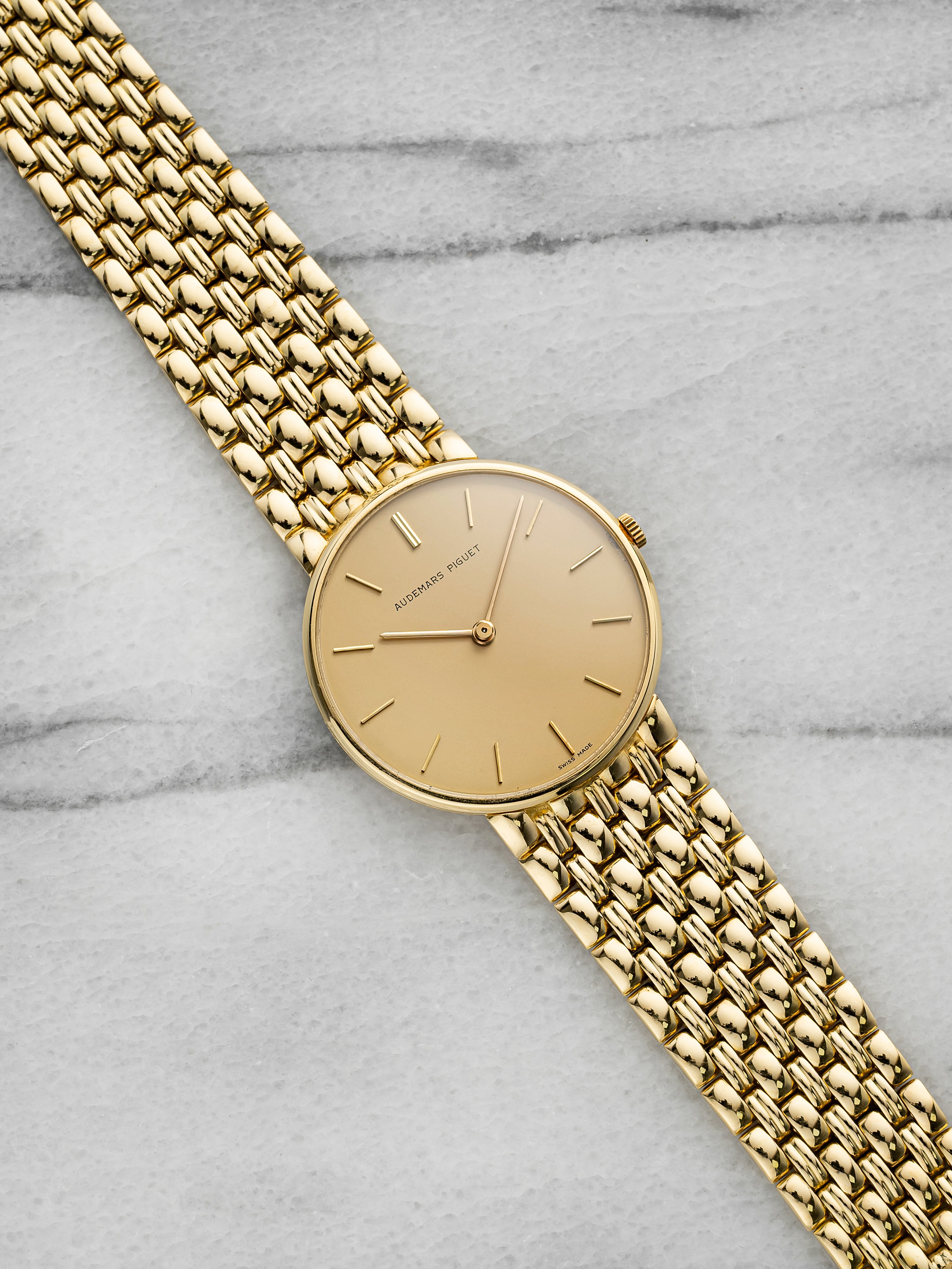Vintage 1991 Audemars Piguet Ultra Thin 18K YG Champagne Dial Manual 32mm