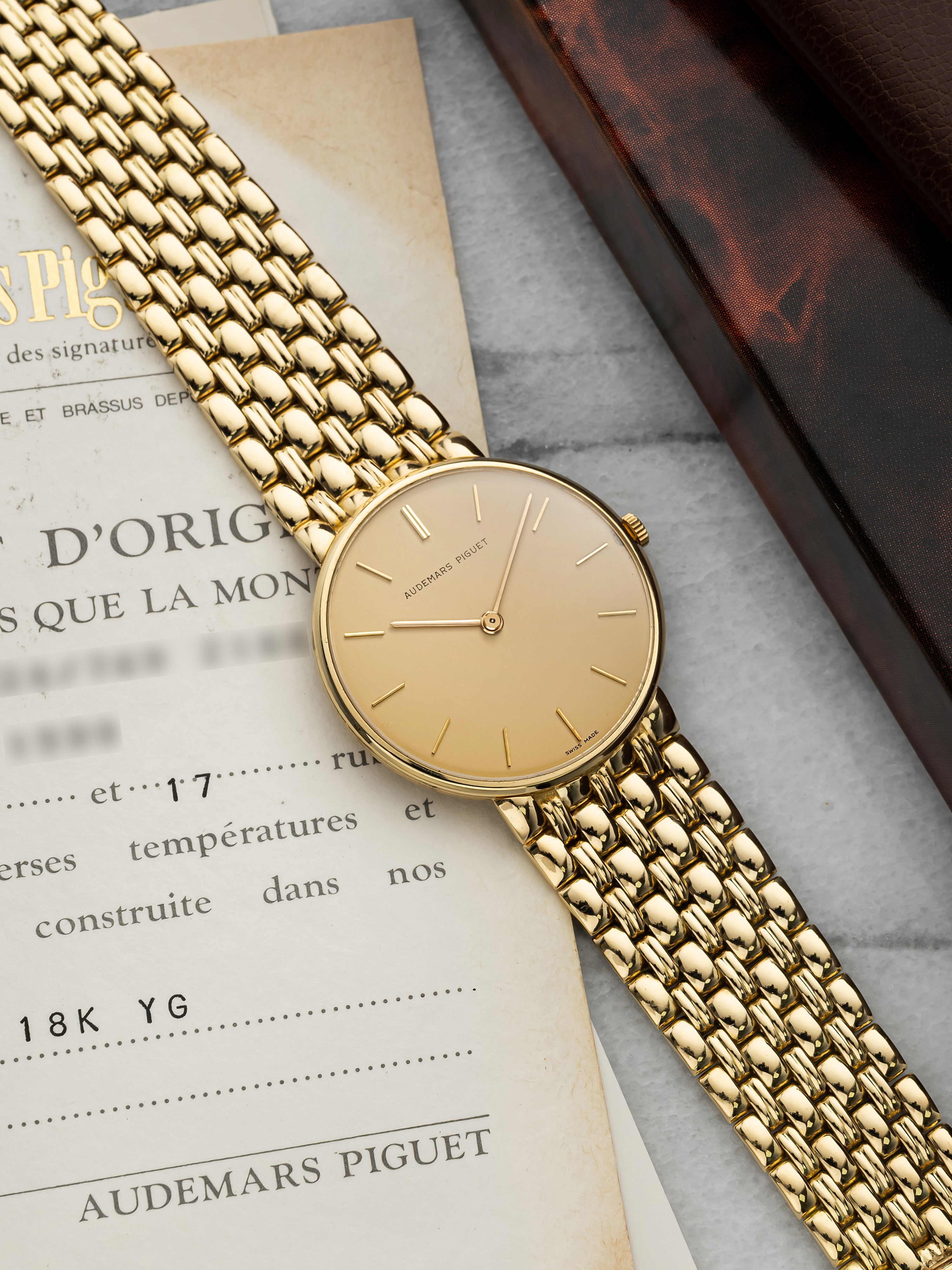 Vintage 1991 Audemars Piguet Ultra Thin 18K YG Champagne Dial Manual 32mm