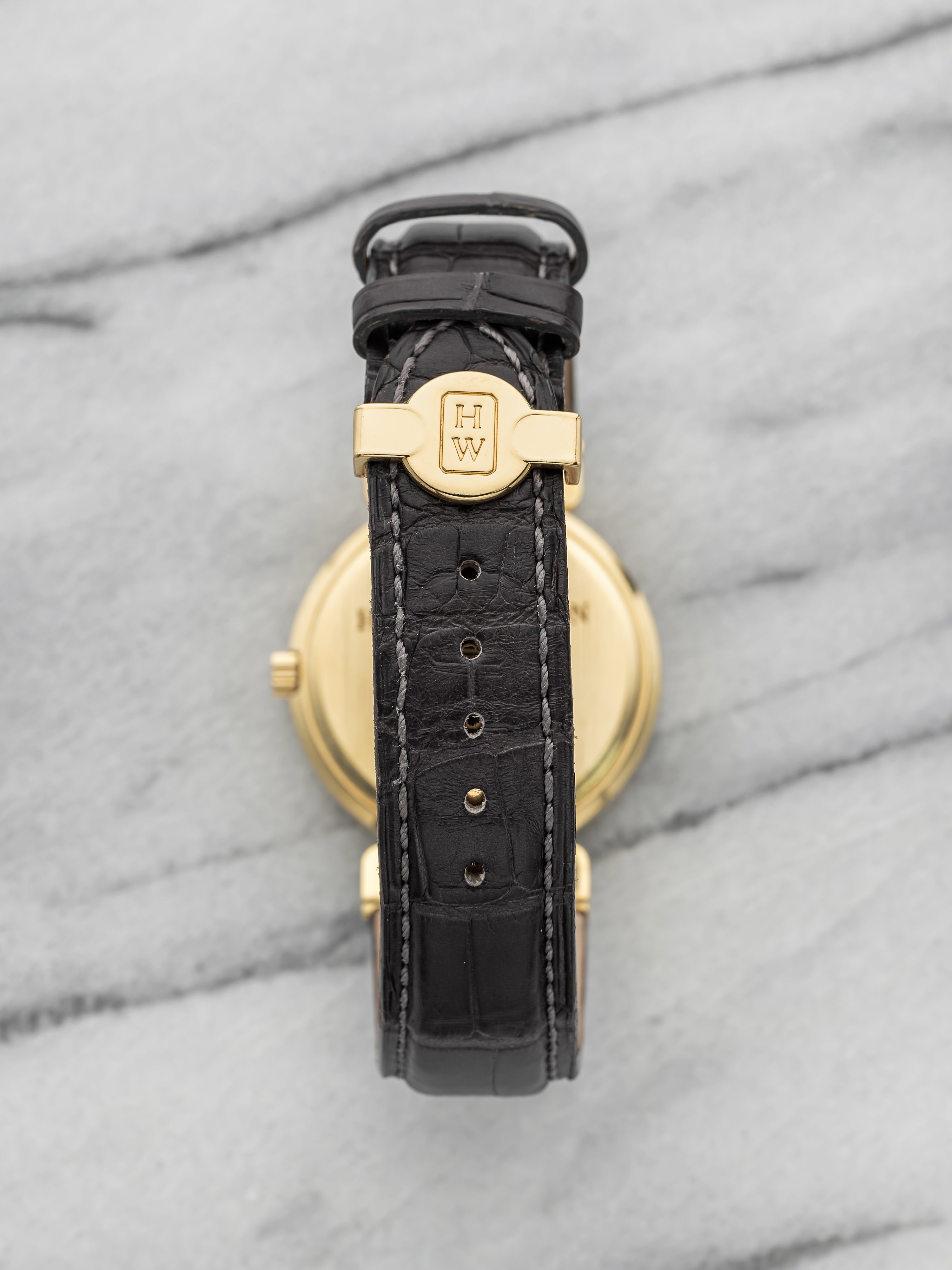 Harry Winston Bi-Retrograde Perpetual Calendar - 18K YG White Dial Lapis Lazuli Moonphase