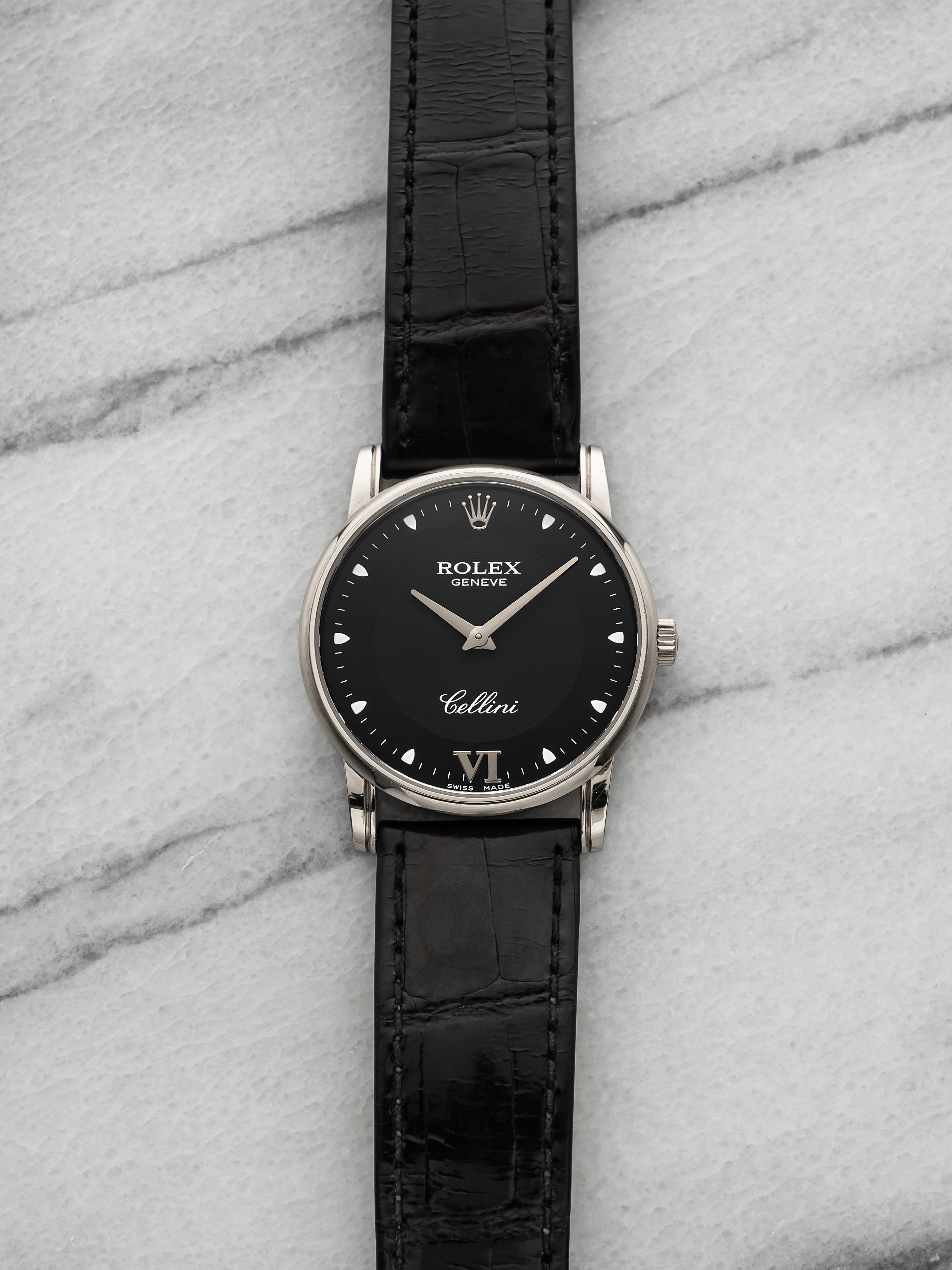 2007 Rolex Cellini 5115 18K White Gold Black Grey Dial Manual Wind 32mm