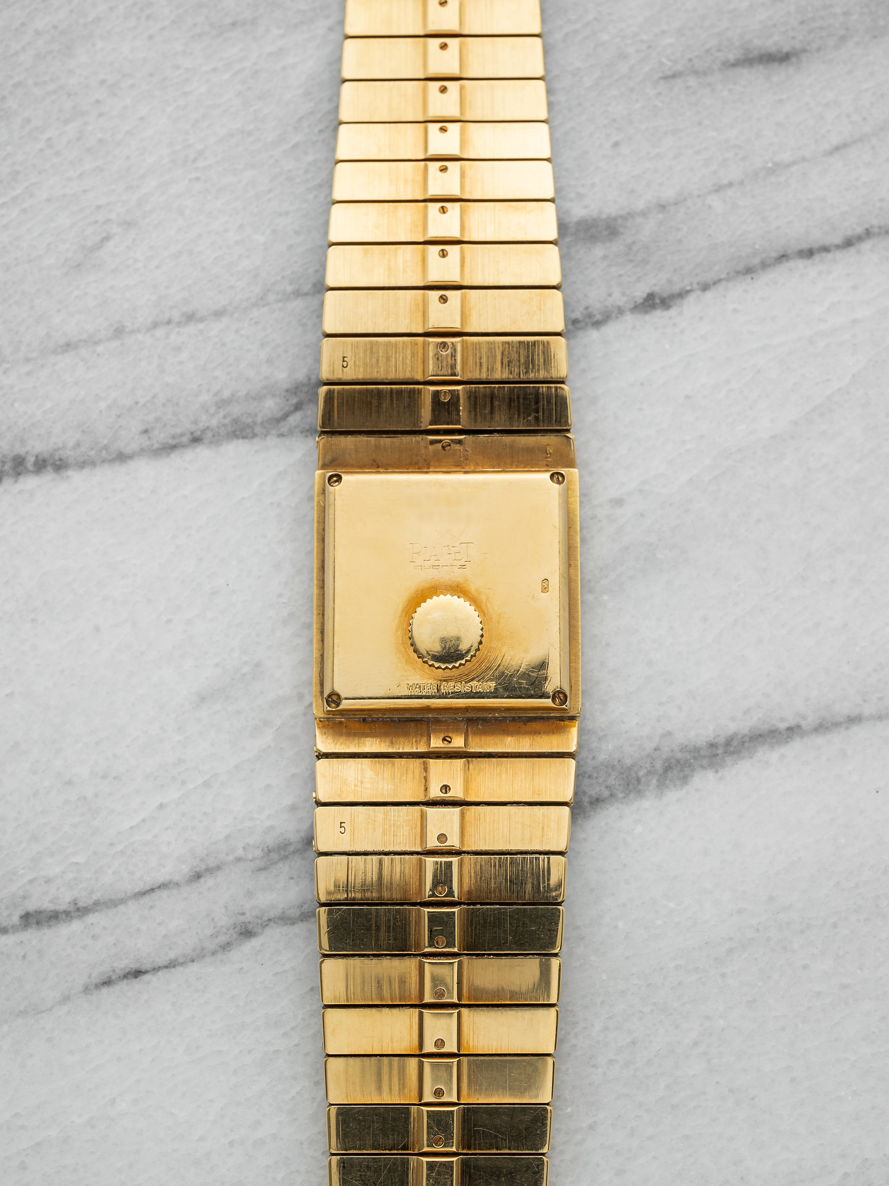 Piaget Polo 7131 – Rare 18K YG Bracelet, Onyx Diamond Dial