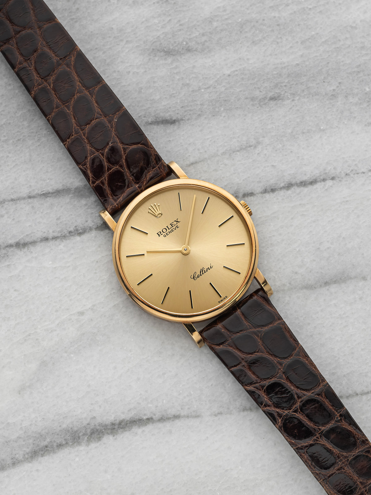 Vintage 1995 Rolex Cellini 5112 18K Yellow Gold Champagne Dial Manual Wind 32mm