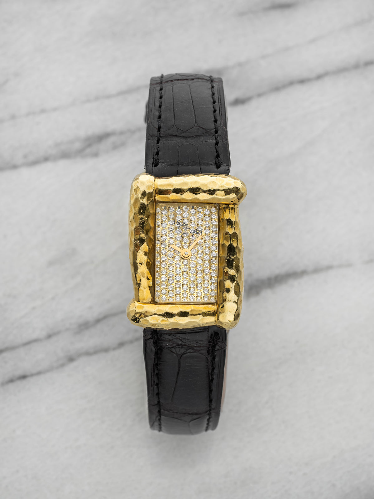 Henry Dunay Sabi Women\'s Watch Swiss Quartz Tank Black Dial Leather Nylon Strap Vintage Henry Dunay Watch | Kinn Studio main image 2