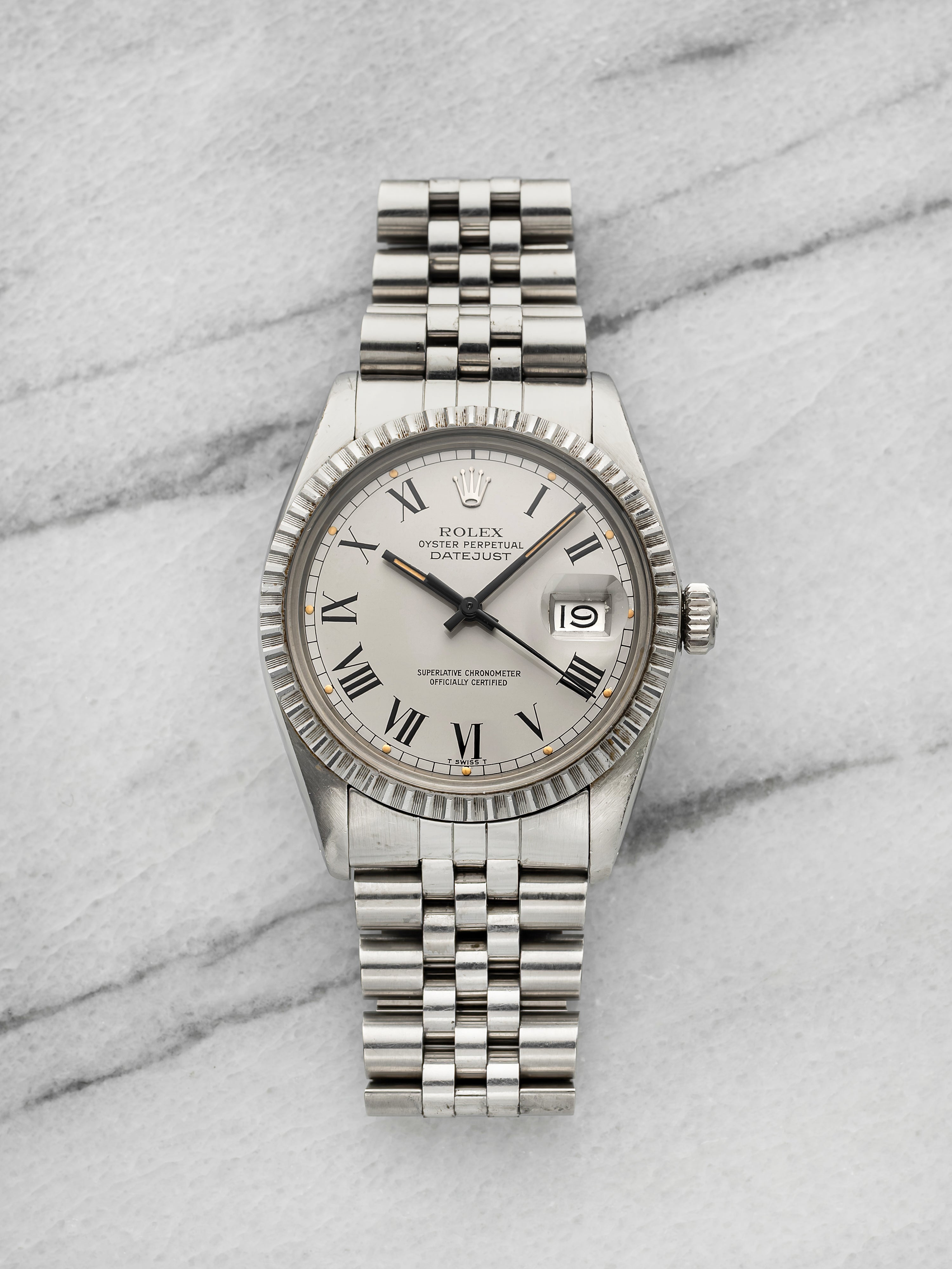 Vintage 1979 Rolex Datejust 16030 Stainless Steel Grey Buckley Dial Auto 36mm