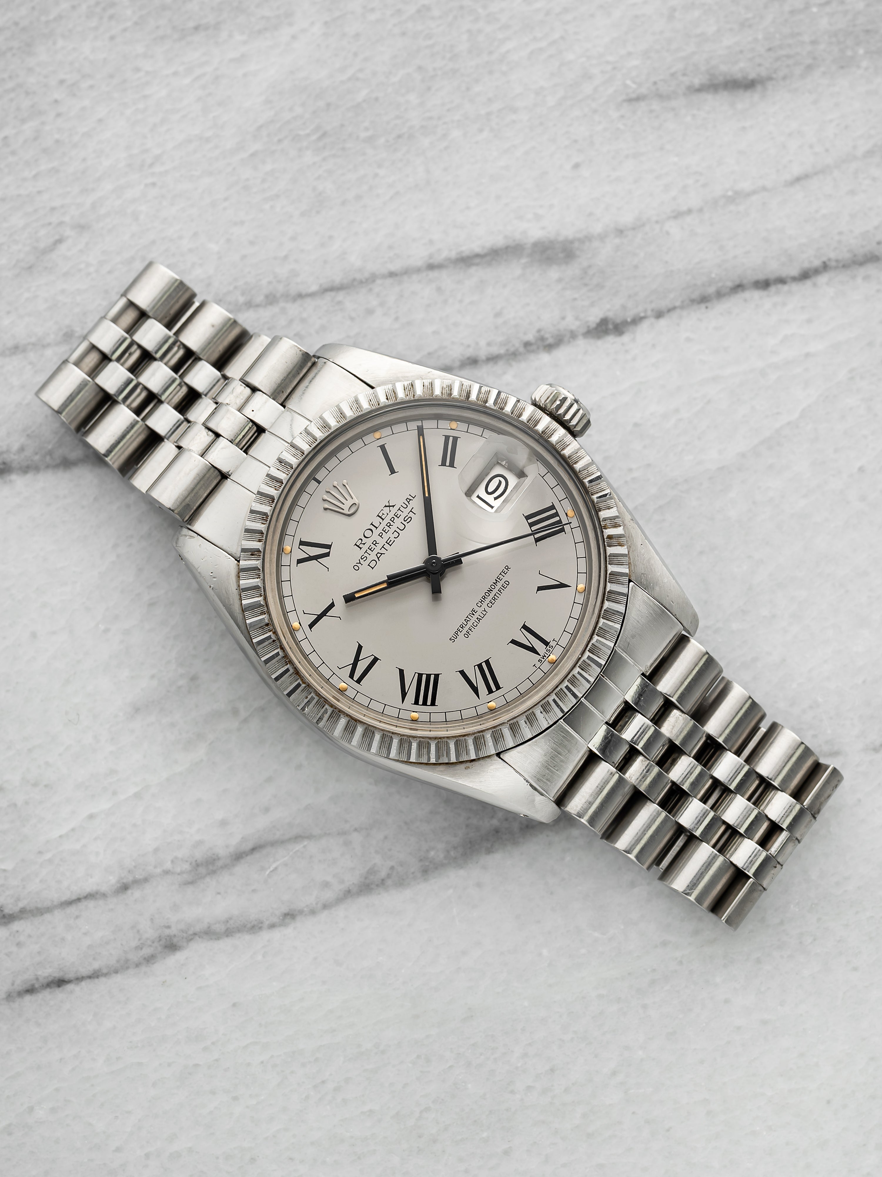 Vintage 1979 Rolex Datejust 16030 Stainless Steel Grey Buckley Dial Auto 36mm