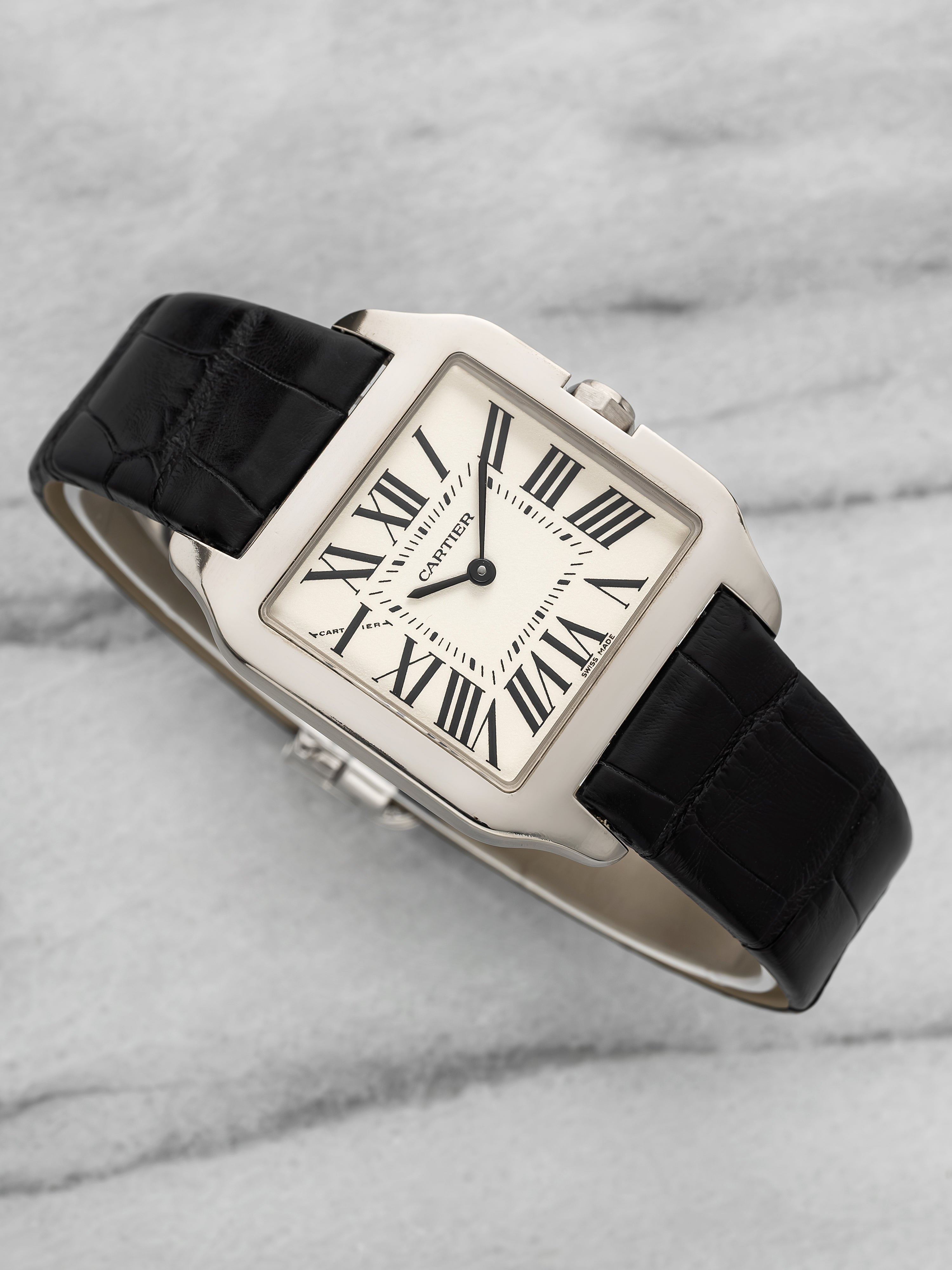 Cartier Santos Dumont 2789 – 18K White Gold, White Roman Dial