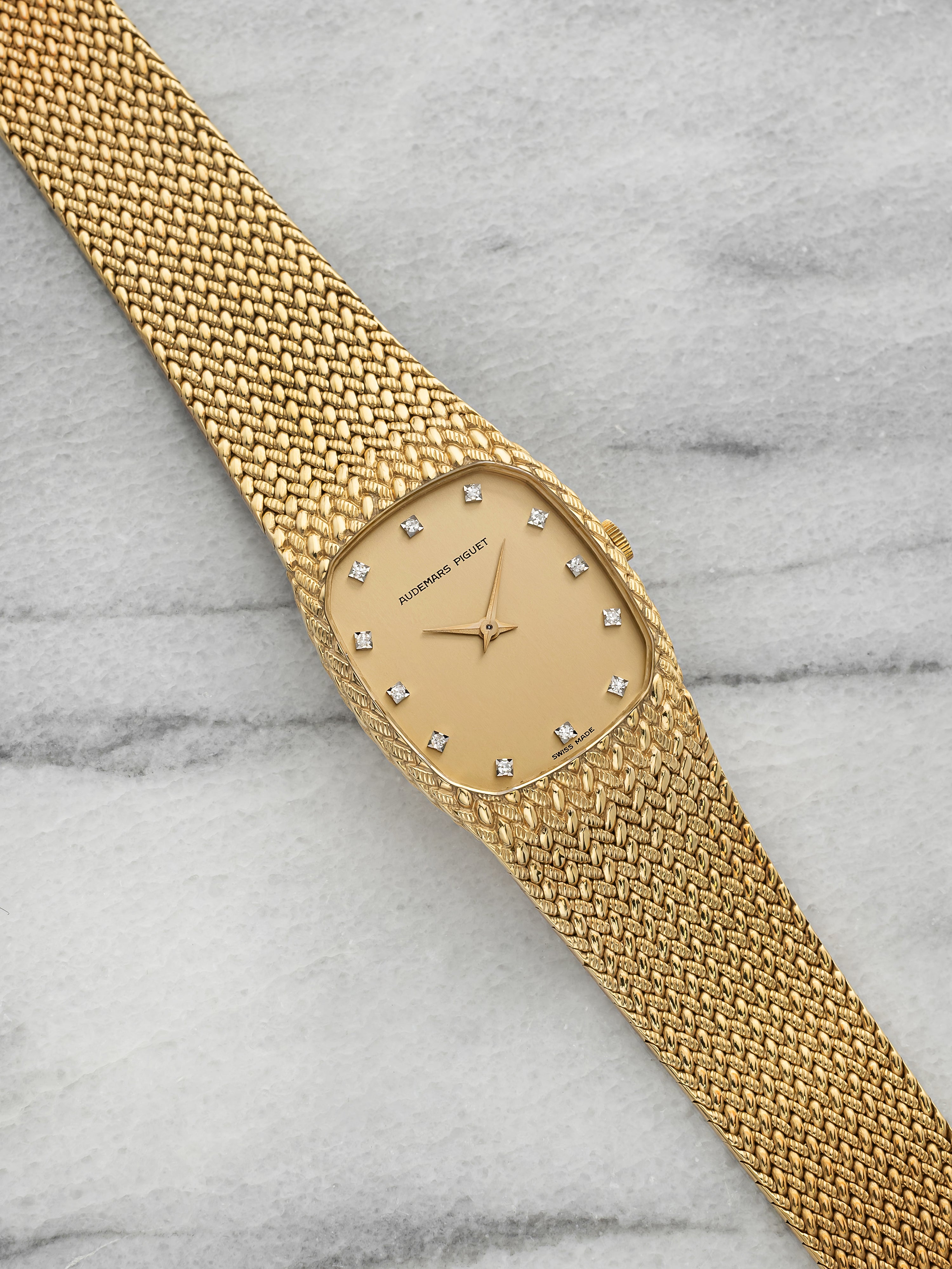 Vintage 1985 Audemars Piguet Cobra 18k YG Champagne Diamond Dial Manual 27mm