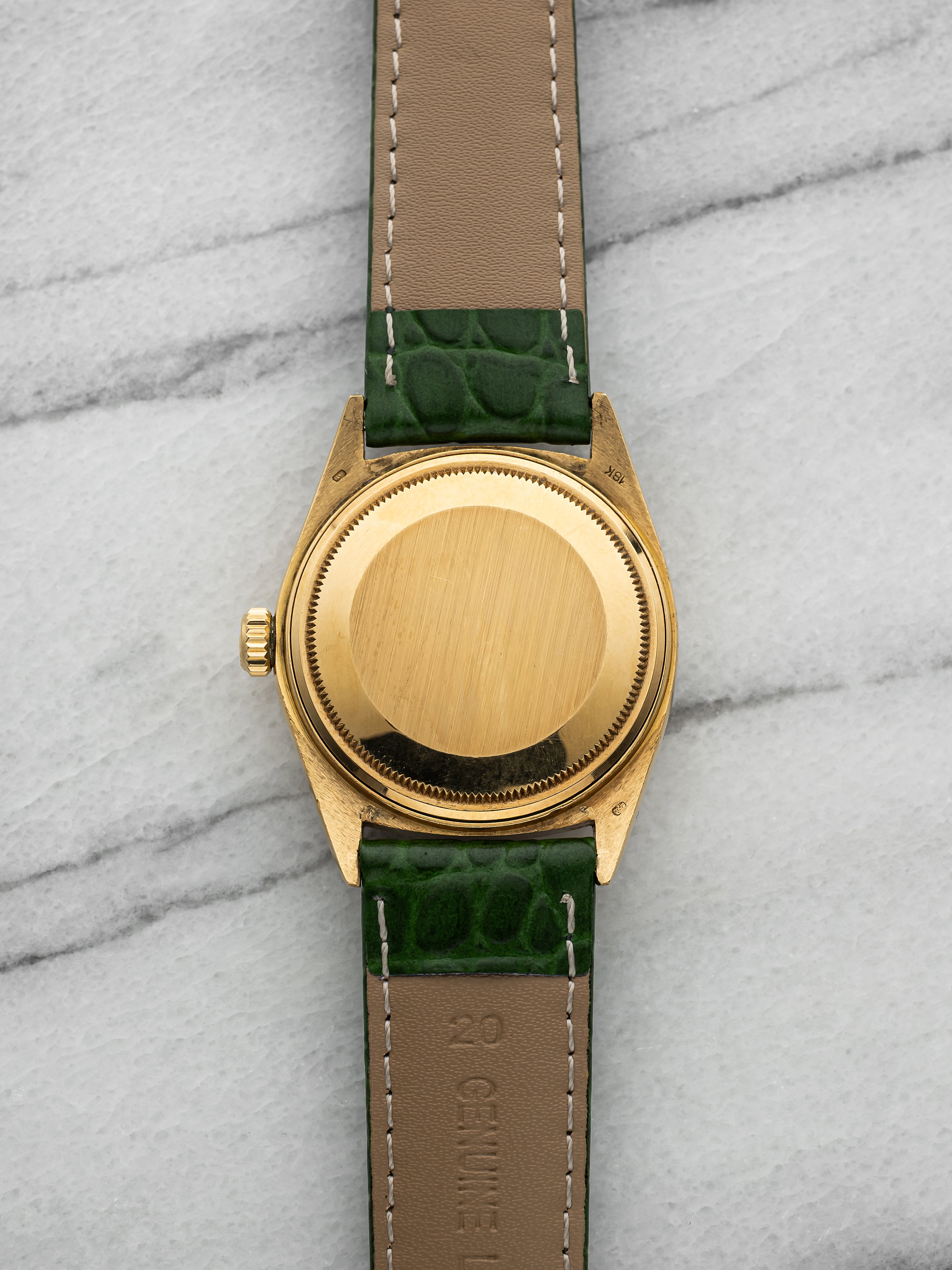 Vintage 1980s Rolex Day-Date 18038 18K YG Bloodstone Dial Automatic 36mm