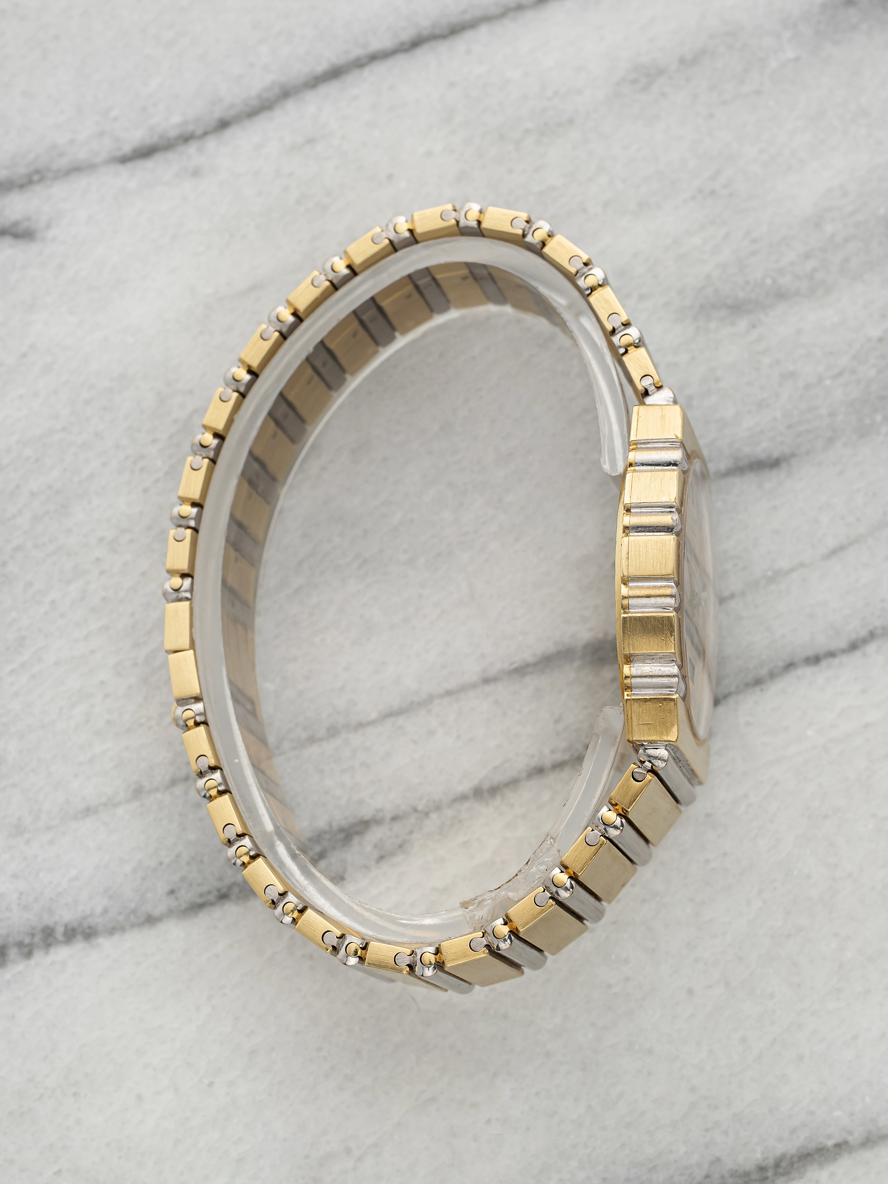 Vintage 1980s Piaget Polo 15562 C701 Two Tone 18K Gold Champagne Quartz 31mm