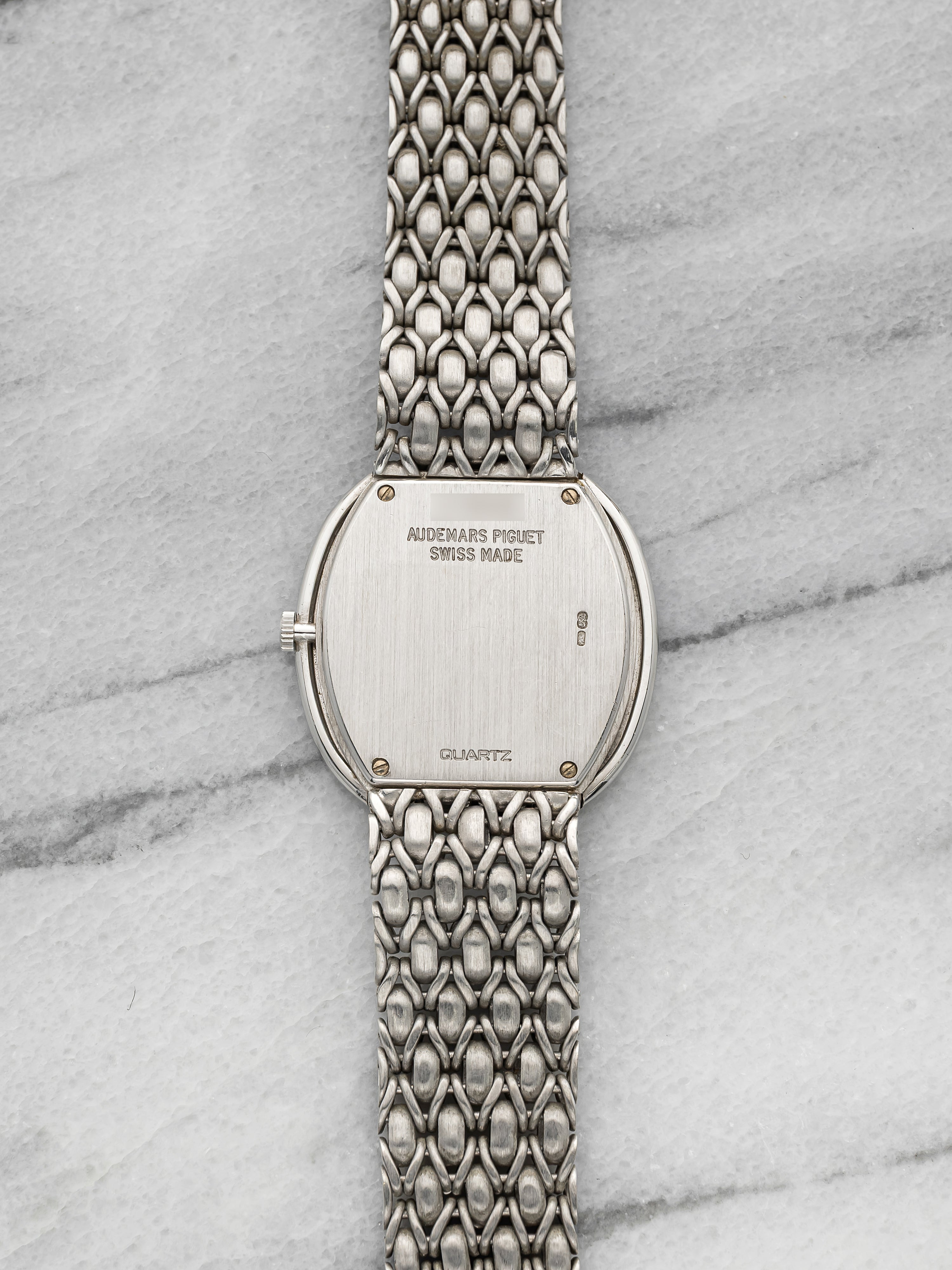 Vintage 1990s Audemars Piguet Dress 56478 18K WG Diamond Ruby Dial Manual 30mm