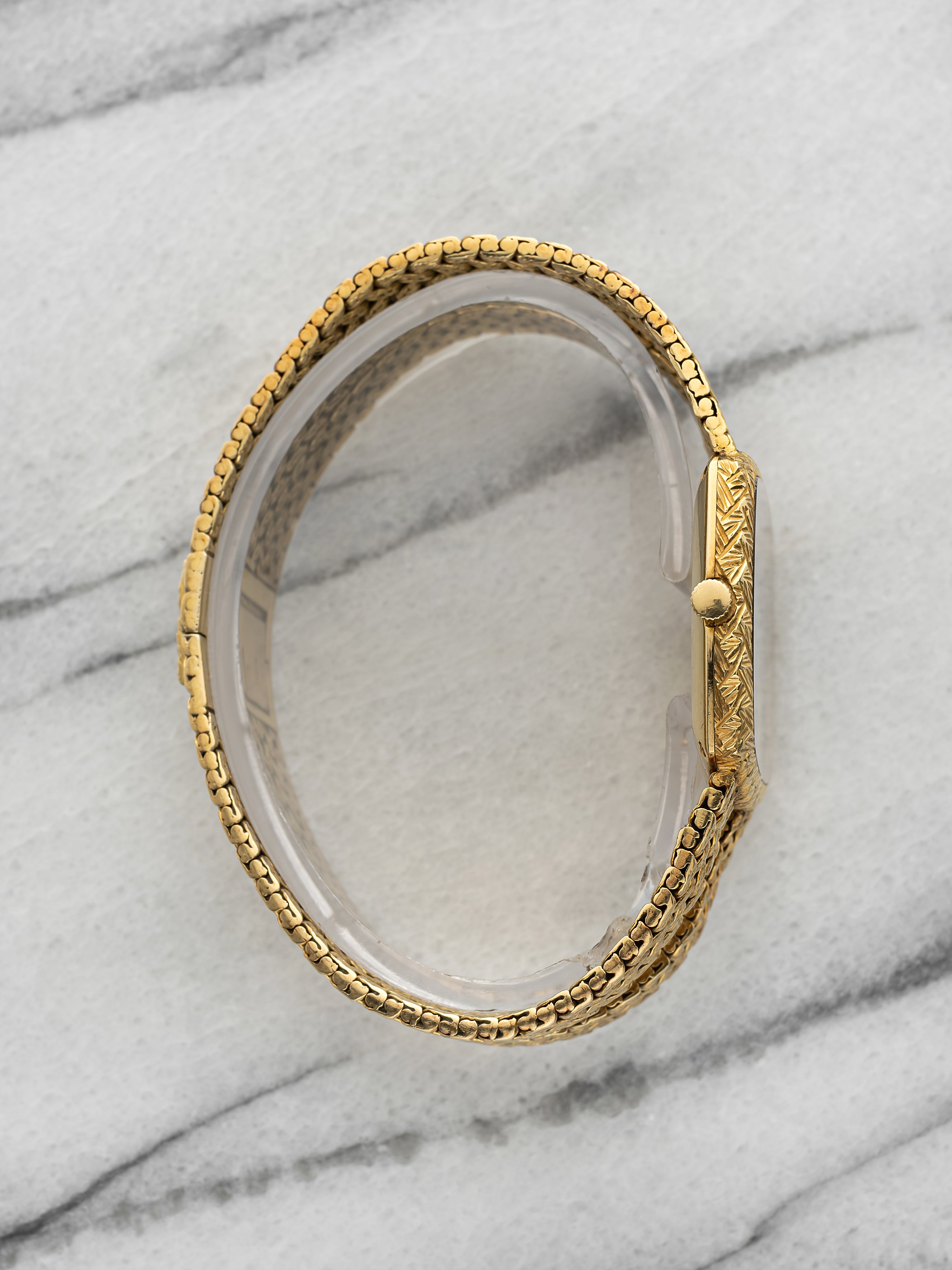 Vintage 1970s Piaget Emperador 9731 18K Yellow Gold Tiger Eye Dial Manual 32mm