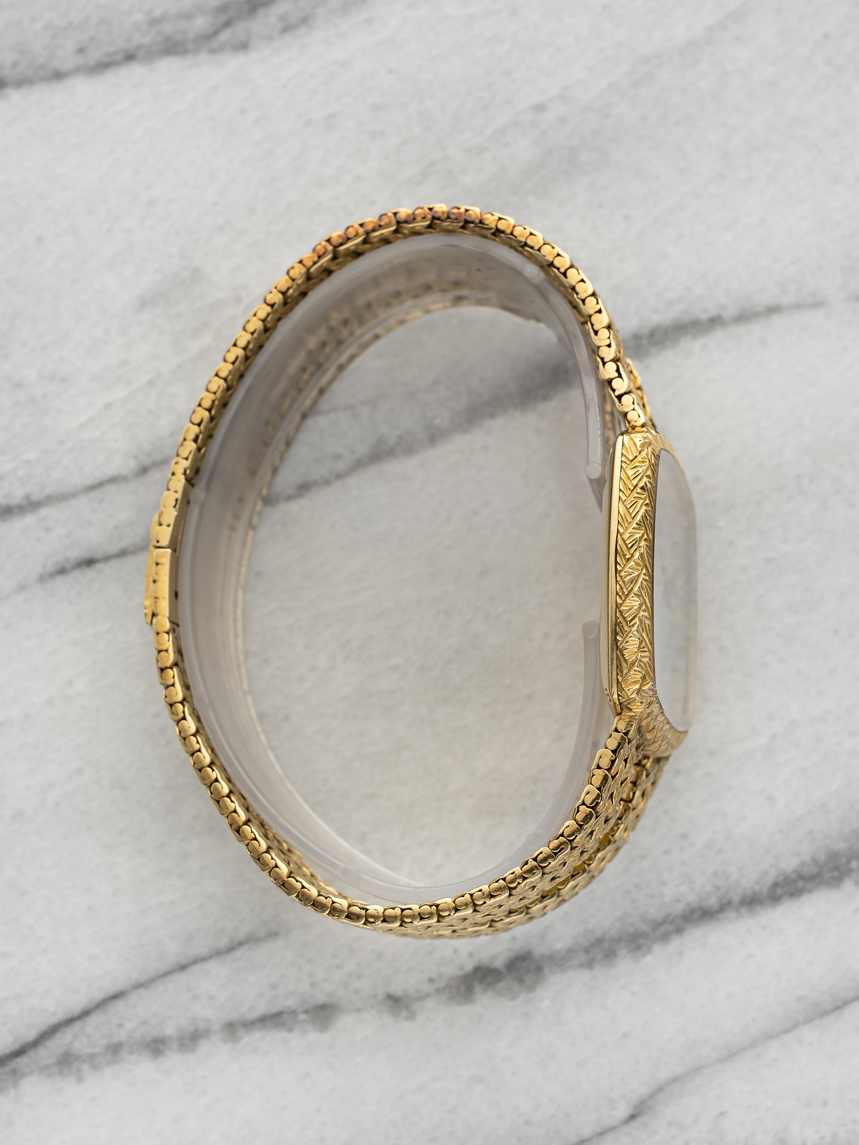 Vintage 1970s Piaget Emperador 9731 18K Yellow Gold Tiger Eye Dial Manual 32mm