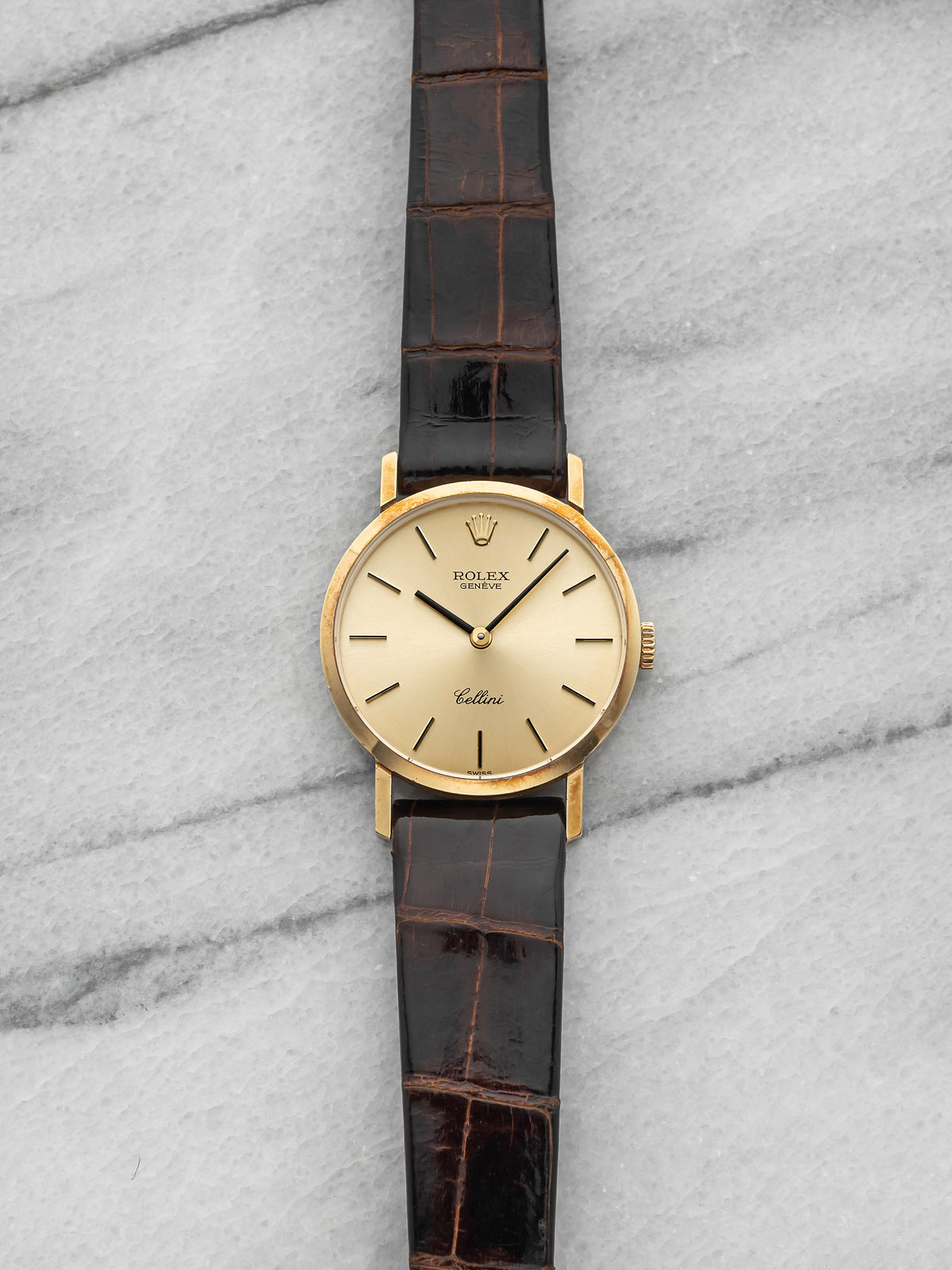 Vintage 1976 Rolex Lady Cellini 5109 18K YG Champagne Dial Manual 26mm