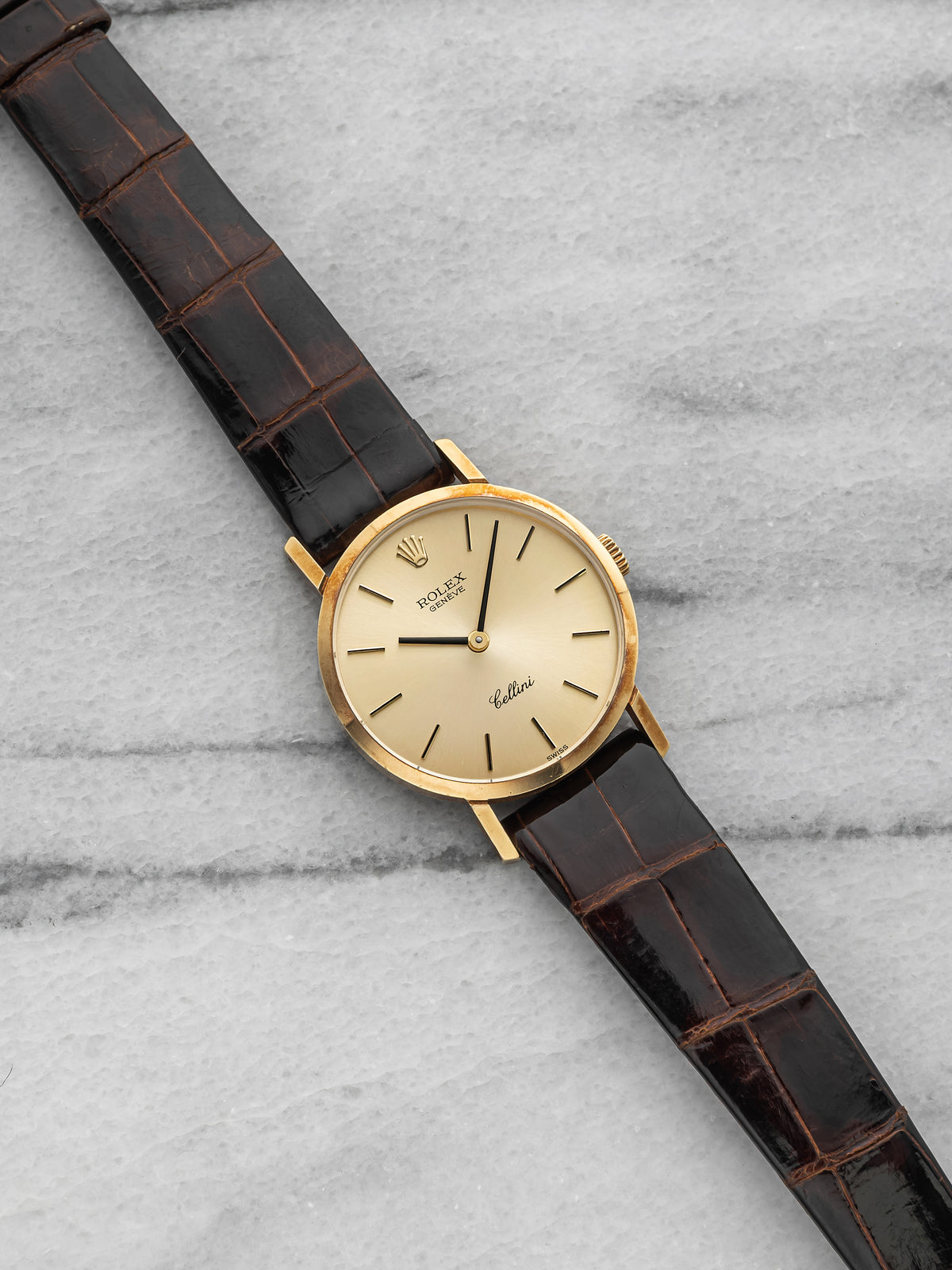 Vintage 1976 Rolex Lady Cellini 5109 18K YG Champagne Dial Manual 26mm