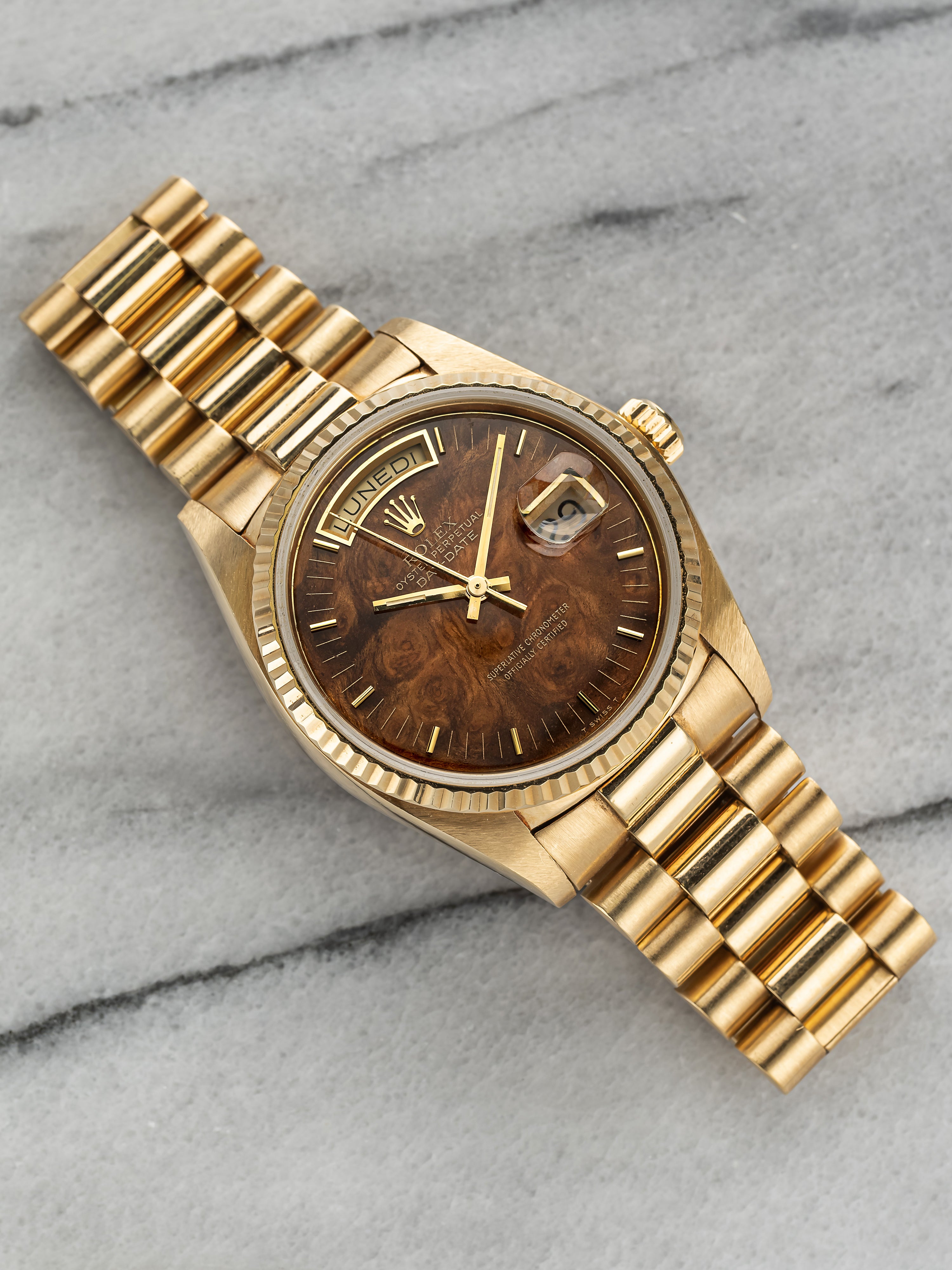 Rolex Daydate 18038 - Burlwood Dial