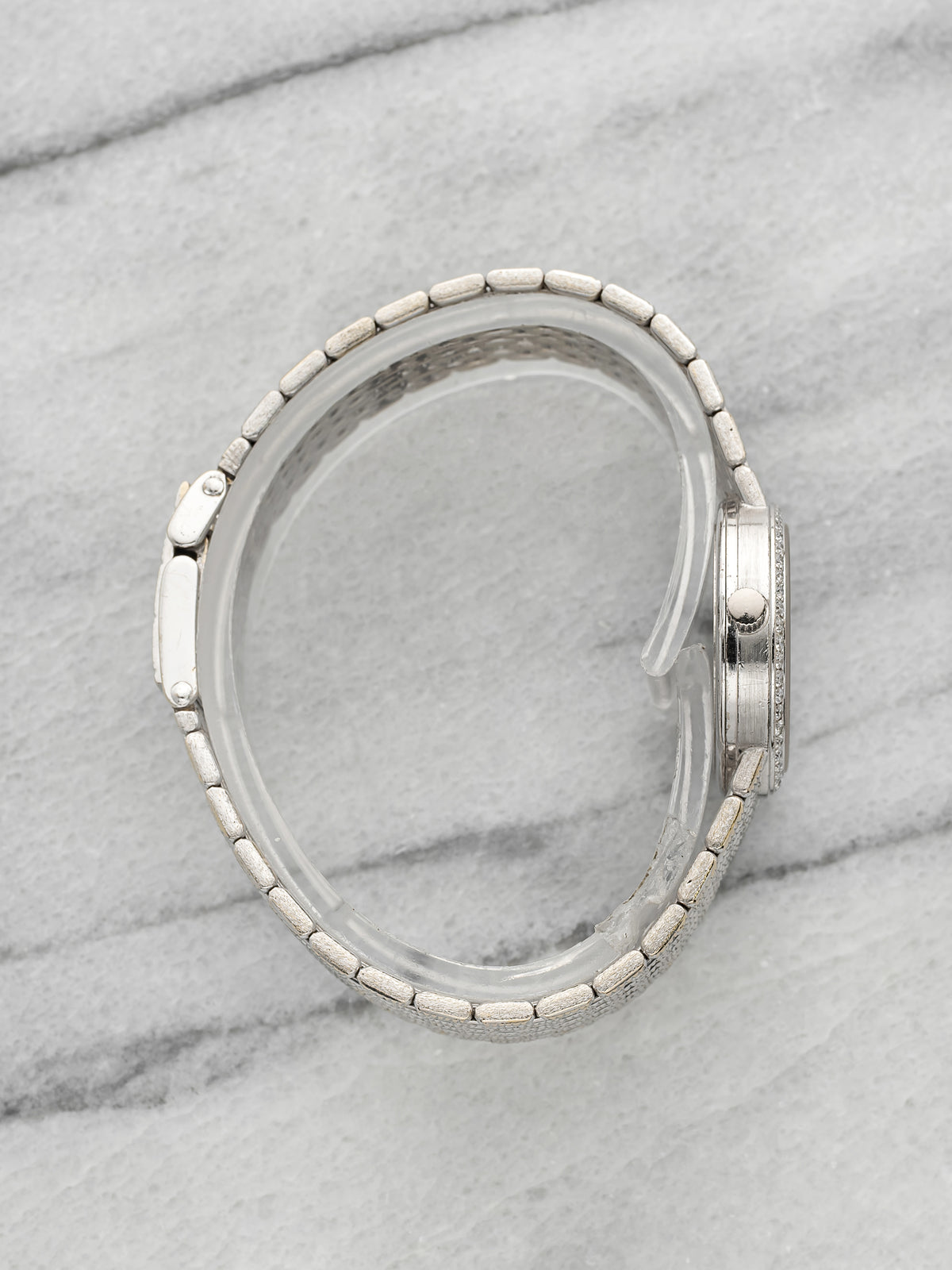 Vintage 1995 Audemars Piguet Lady 18K WG Pave Diamond & Sapphire Quartz 23mm