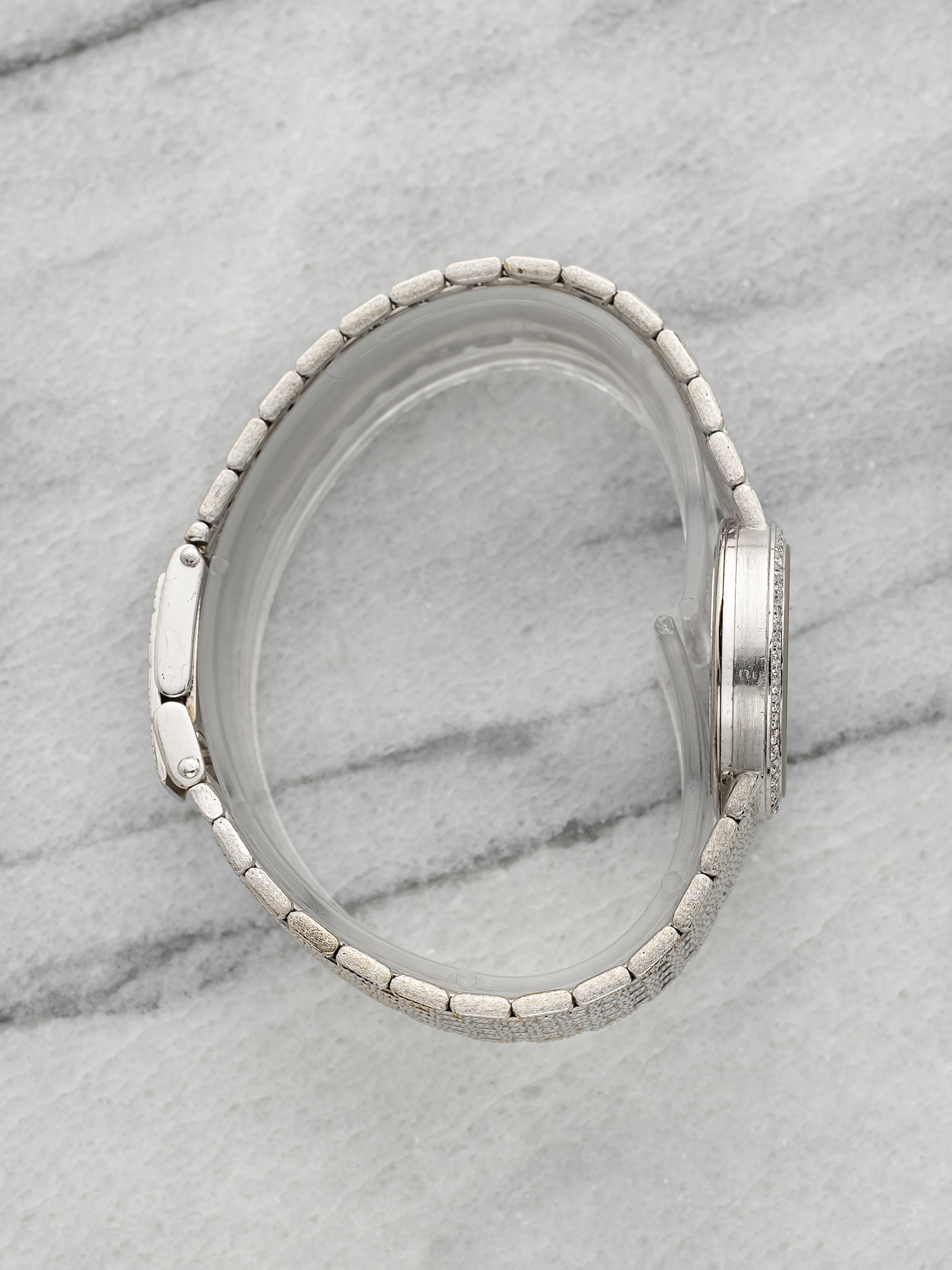 Vintage 1995 Audemars Piguet Lady 18K WG Pave Diamond & Sapphire Quartz 23mm