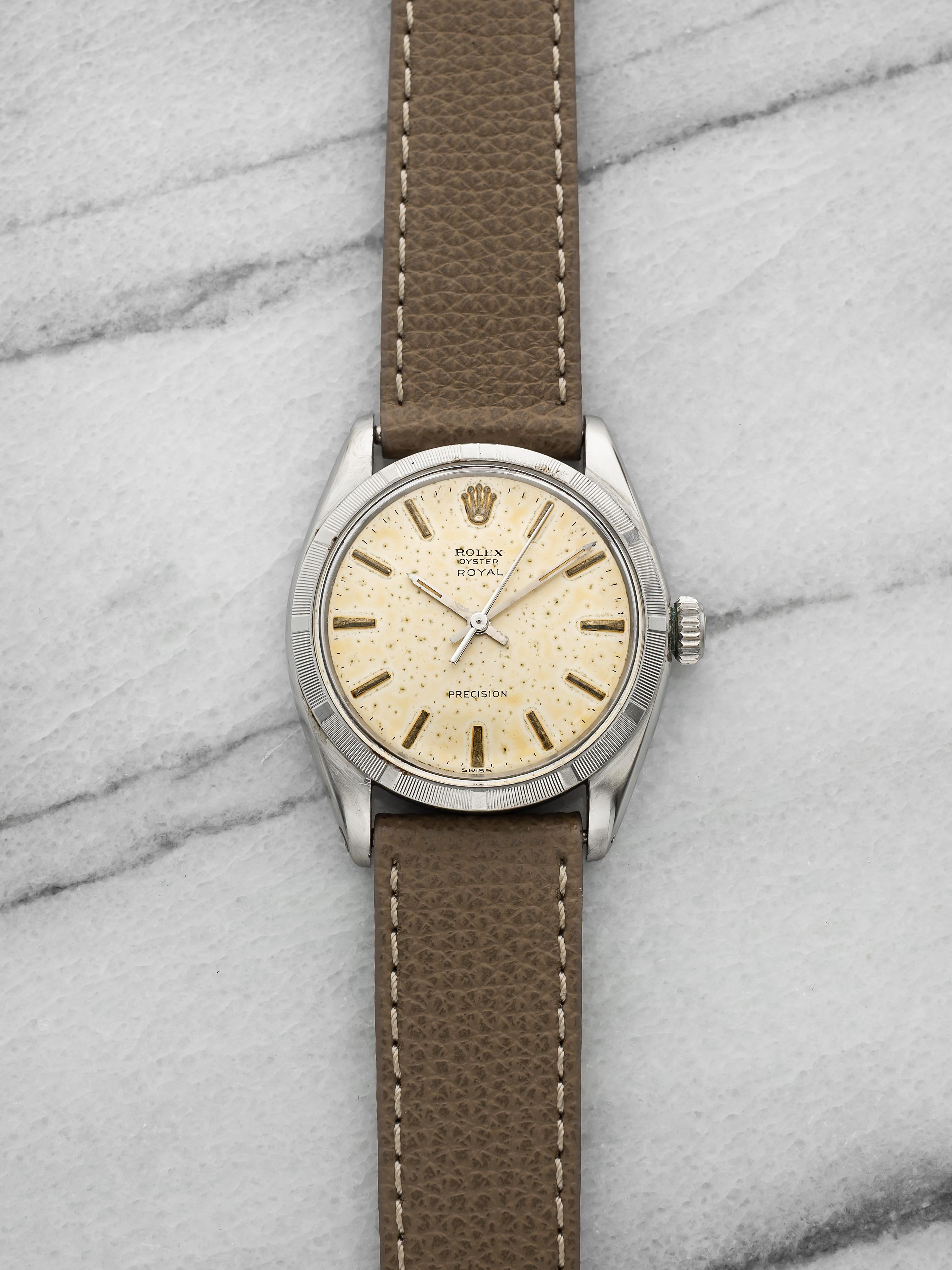 1961 Rolex Oyster Royal 6427 - Stainless Steel Engine Turned Bezel