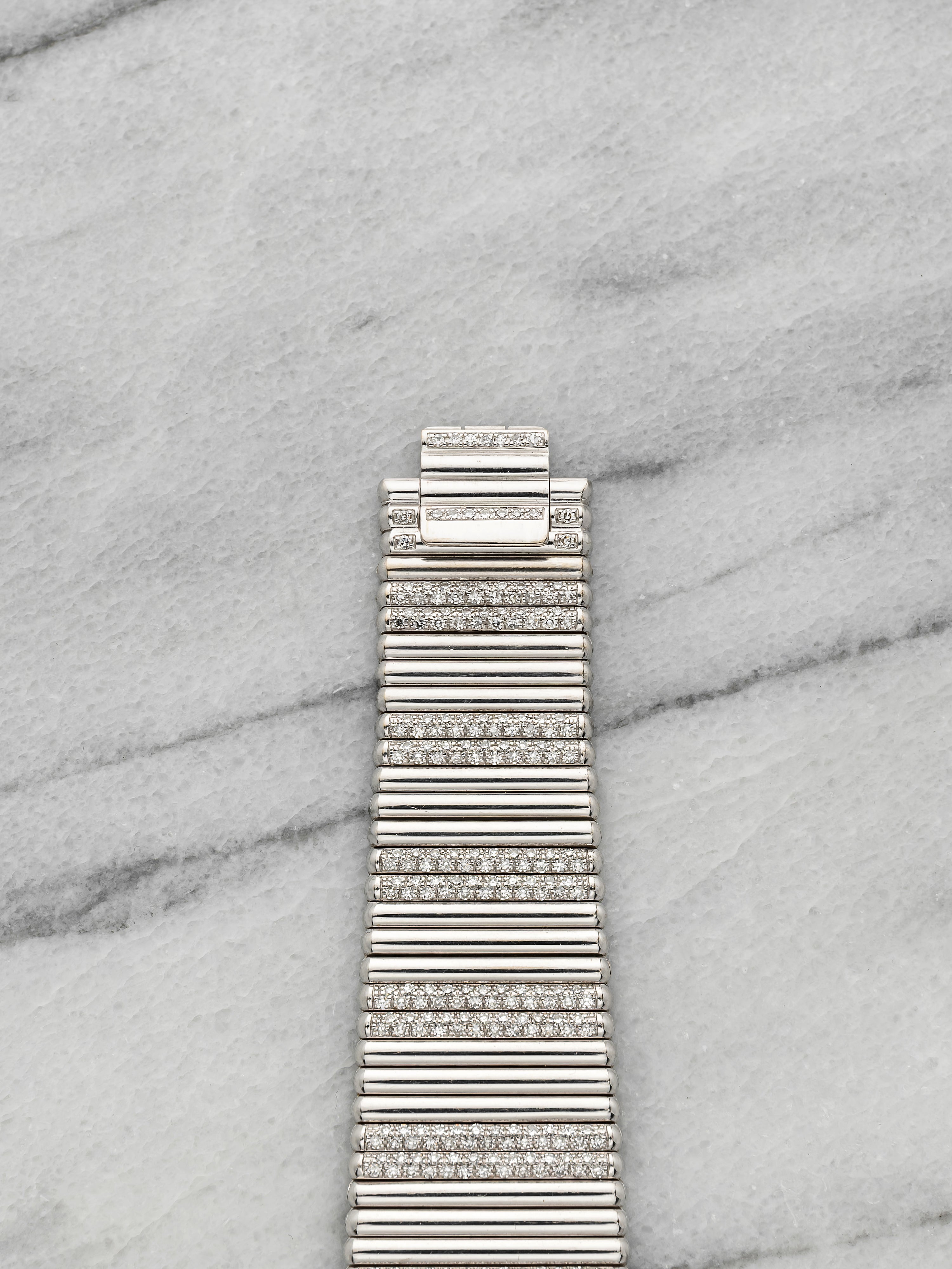 Vintage 1980s Piaget 9131C503 18K WG Diamond Sapphire Dial Manual 24mm