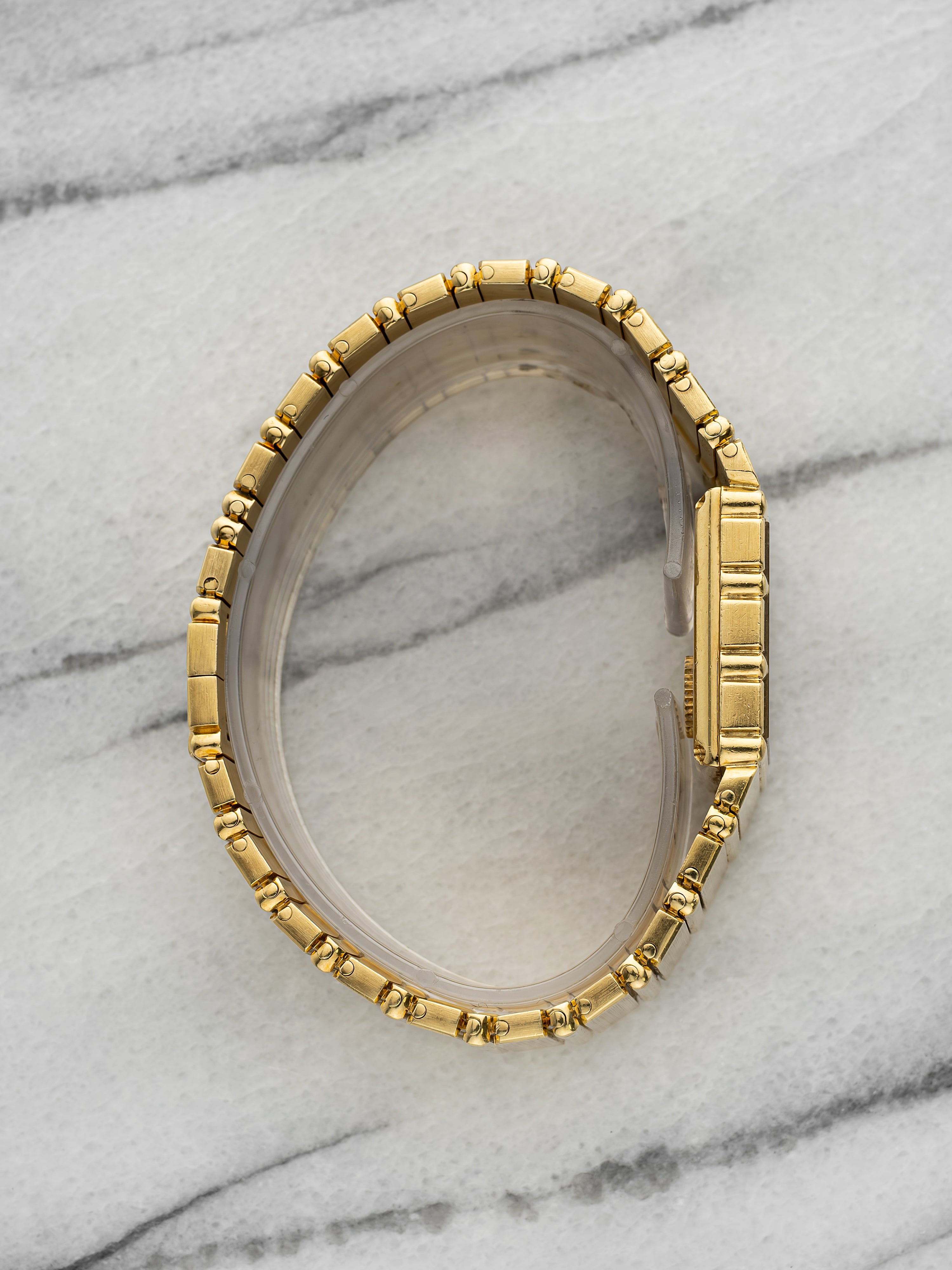 Vintage 1980s Piaget Polo 7131 C 701 18K Yellow Gold Gadroon Dial Quartz 25 mm
