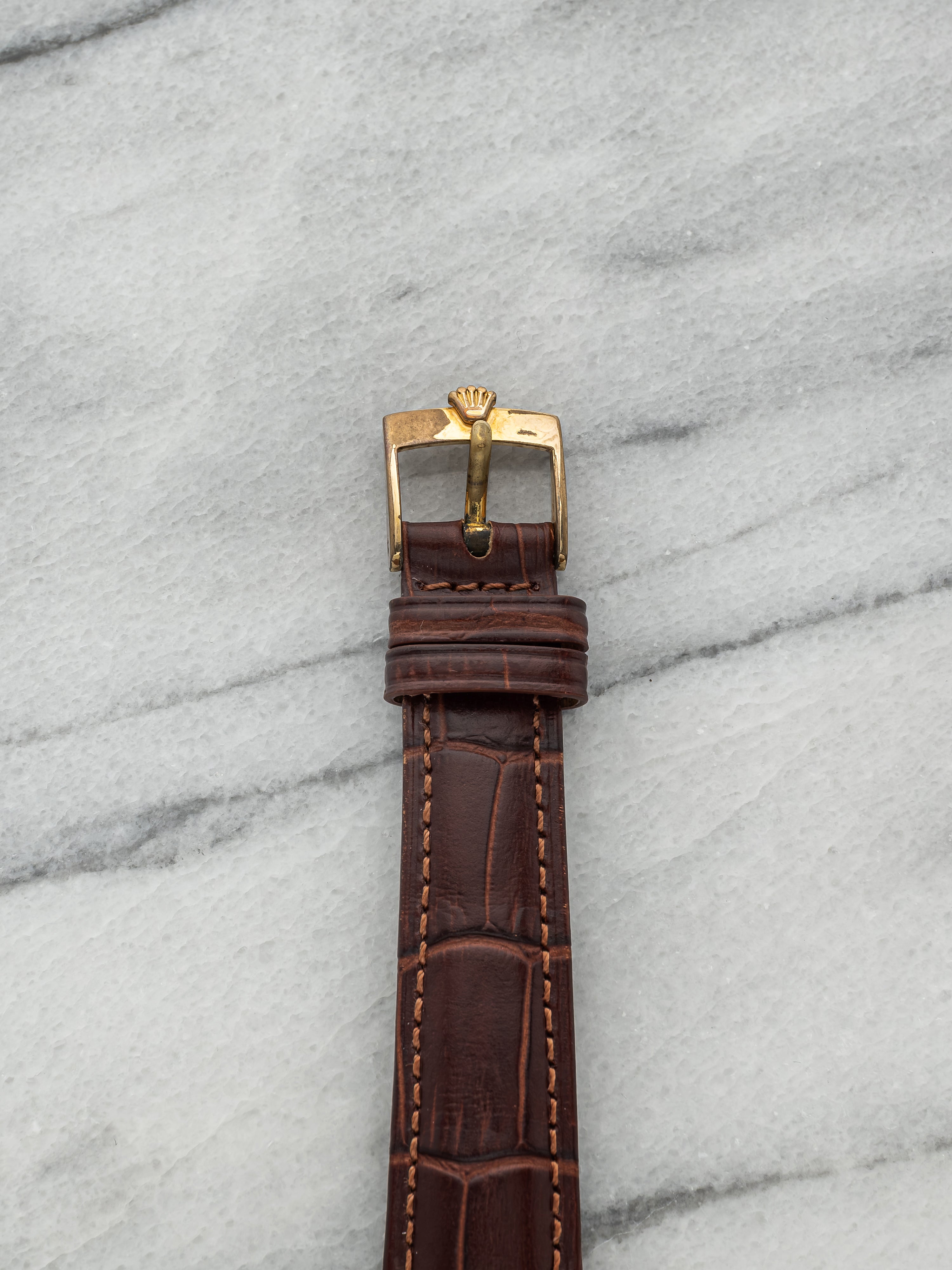 Vintage 1976 Rolex Cellini 4105 18K YG Champagne Roman Dial Manual 25mm