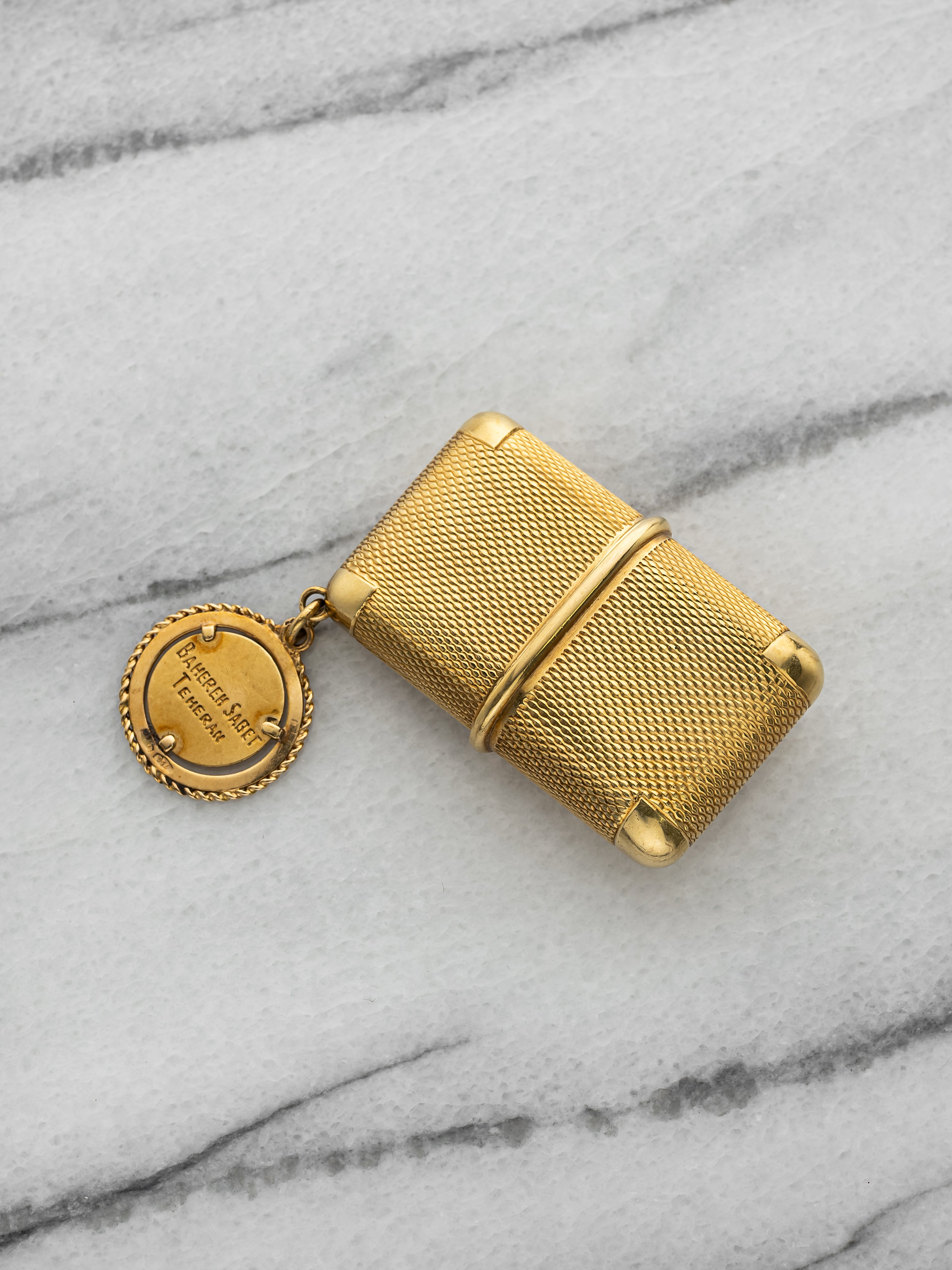 Vintage 1940s Movado Travel Clock 18K Yellow Gold Manual Wind 41x27mm
