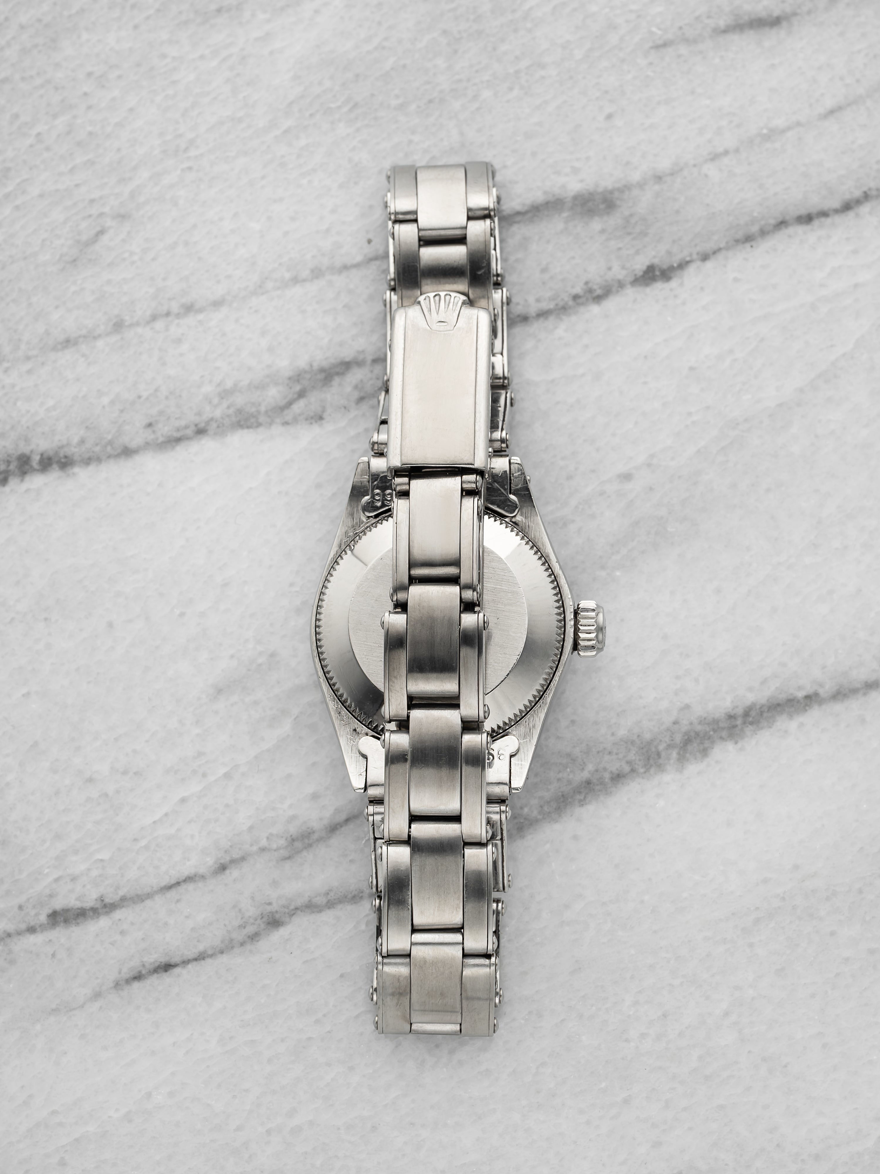 Vintage 1970 Rolex Lady Datejust 6516 Steel Grey Sunburst Dial Automatic 26mm
