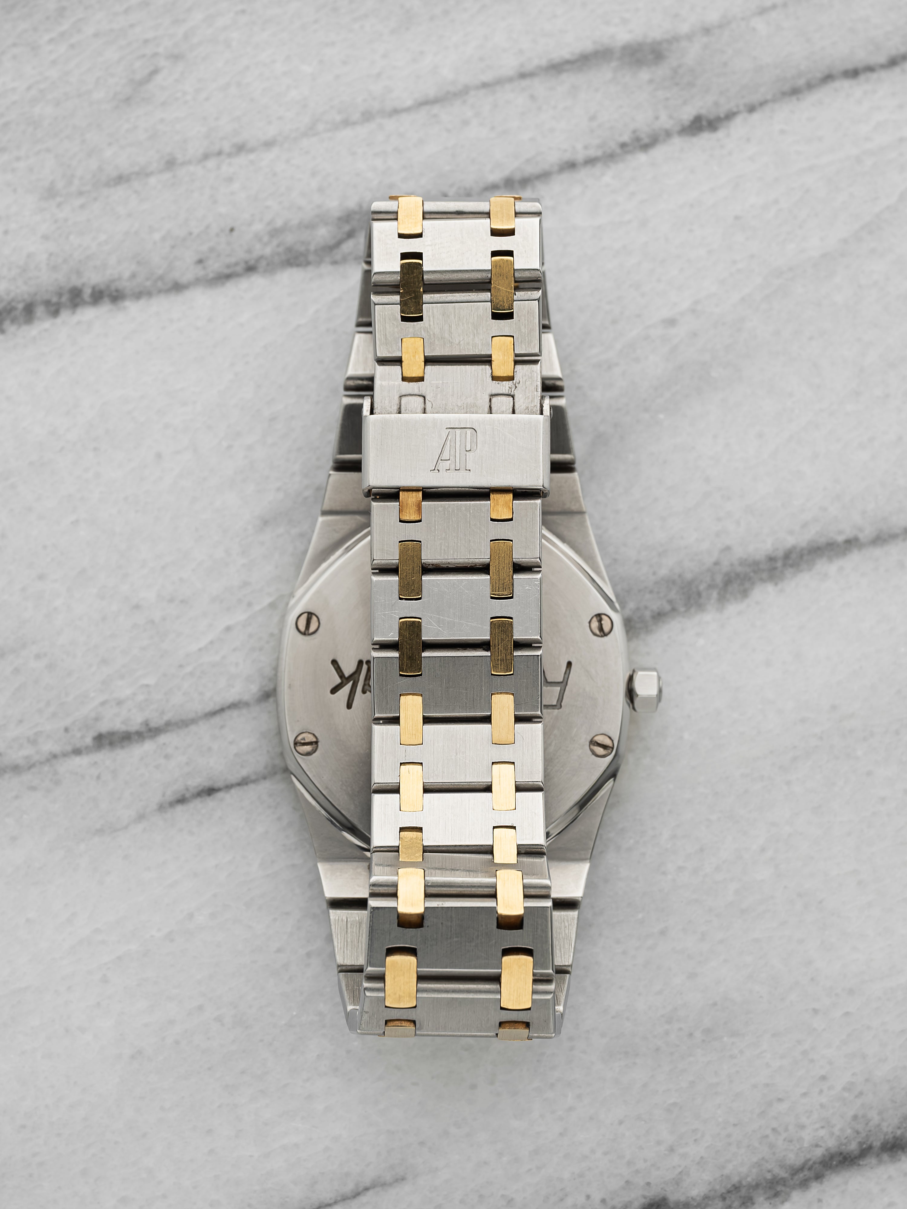 Vintage 1980s Audemars Piguet Royal Oak 56303SA Two-Tone Grey Dial Quartz 33 mm