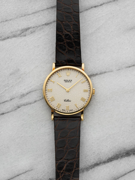 ROLEX CELLINI 5112 手巻き 18K 32mm 1995 Rolex Cellini 5112 - 18K Yellow Gold White Anniversary Dial