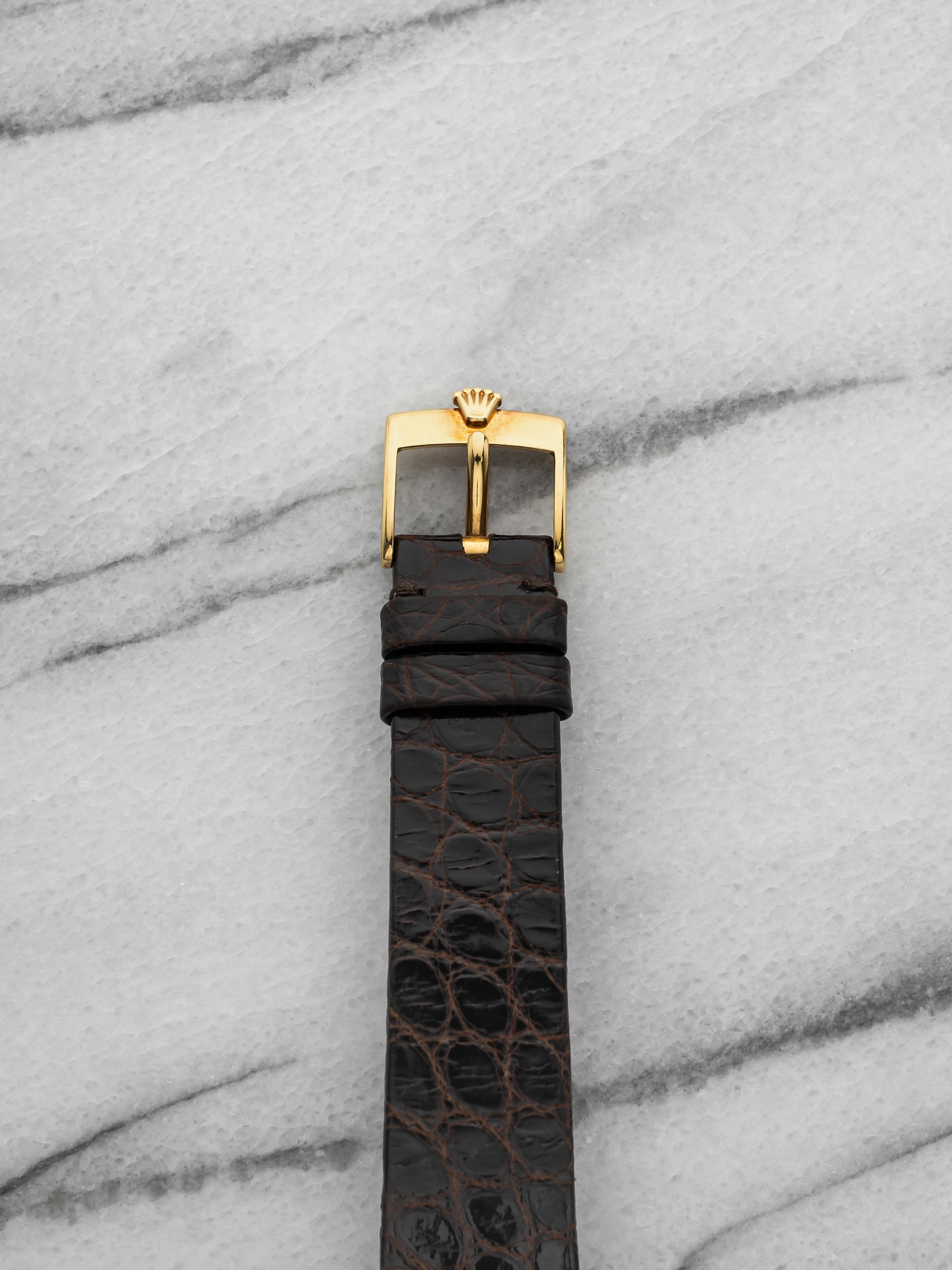 Vintage 1995 Rolex Cellini 5112 18k Yellow Gold White Roman Dial Manual 32mm