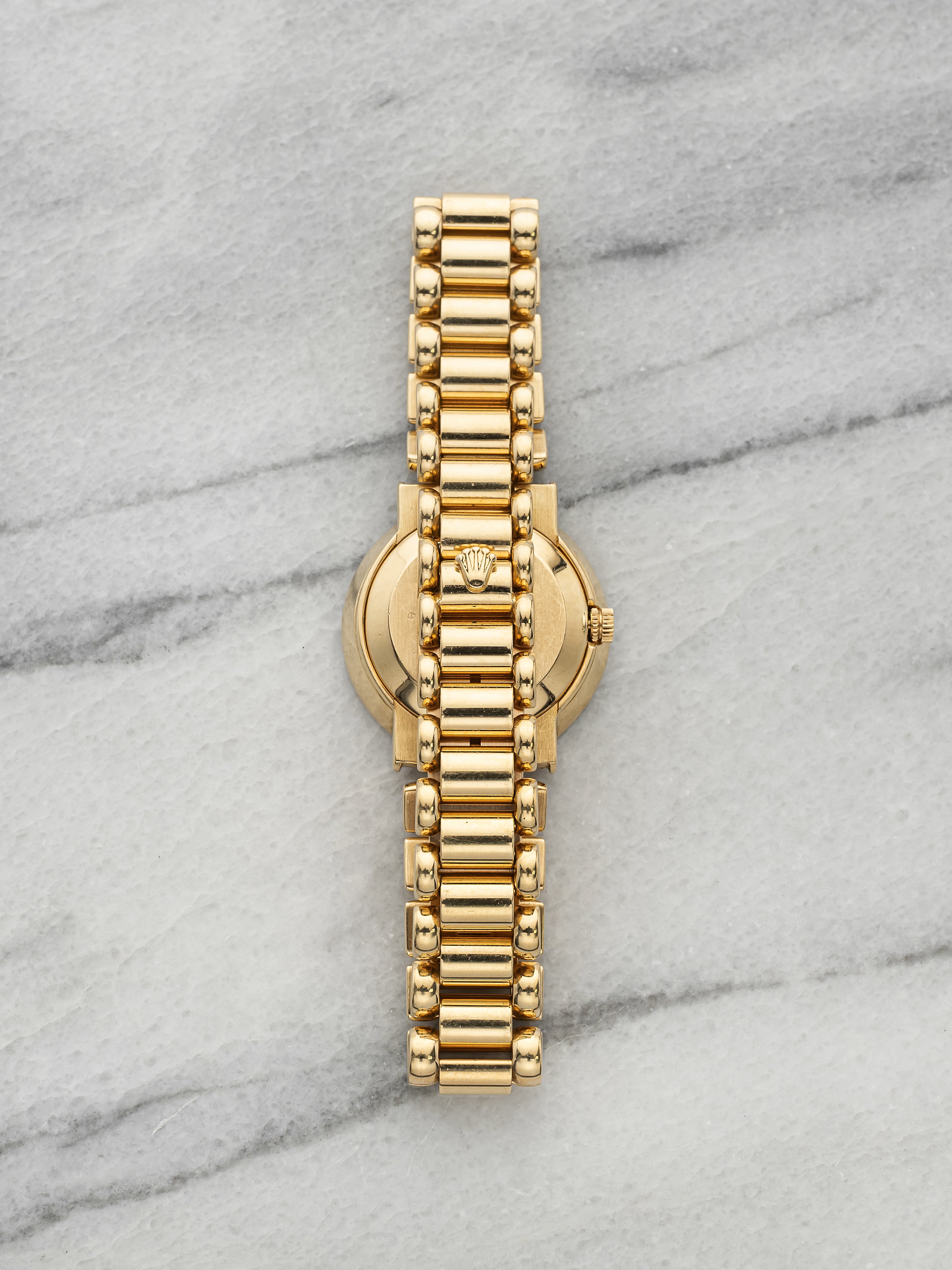 Vintage 1990s Rolex Cellini 2253 18K YG Champagne Diamond Dial Manual 23.5mm
