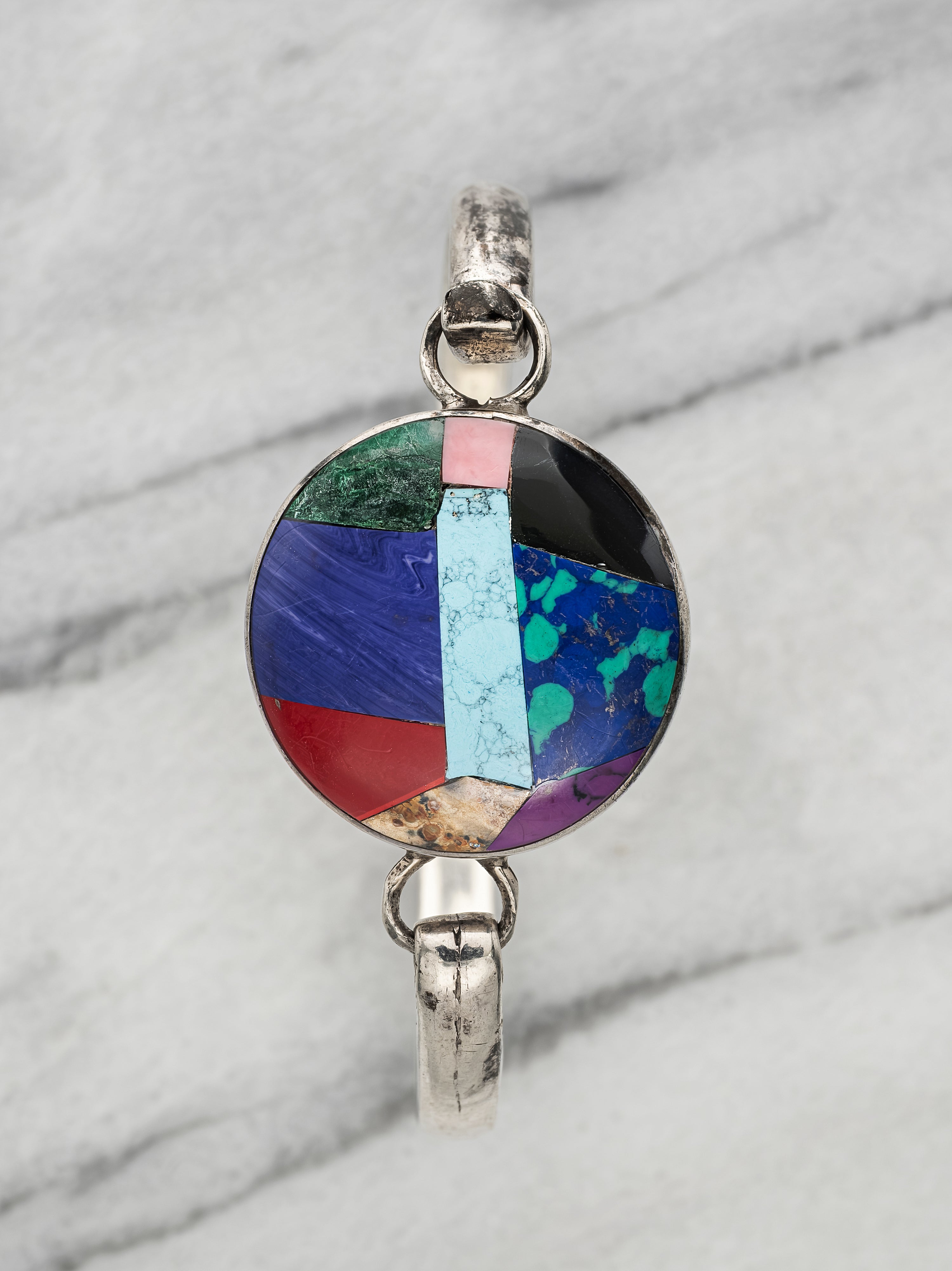 Inlay Gemstone Bracelet Pendant