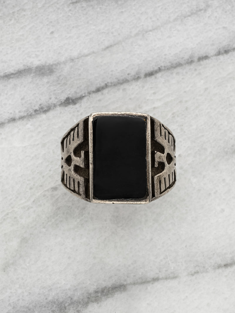 Vintage Signet Ring with Onyx Stone