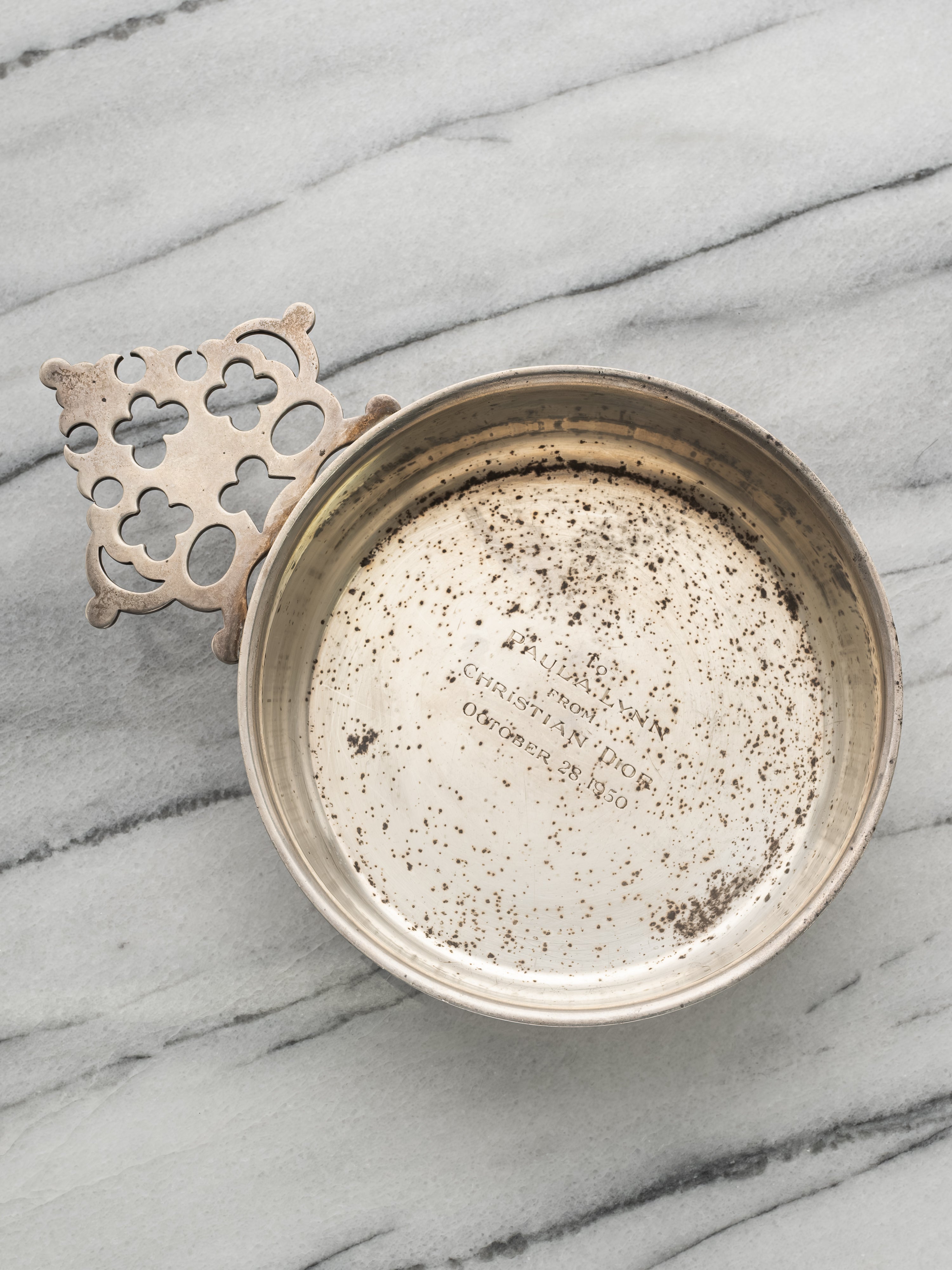 Cartier 1950 Signed By Christian Dior #716 Antique Baby Bowl Unique Memorabilia