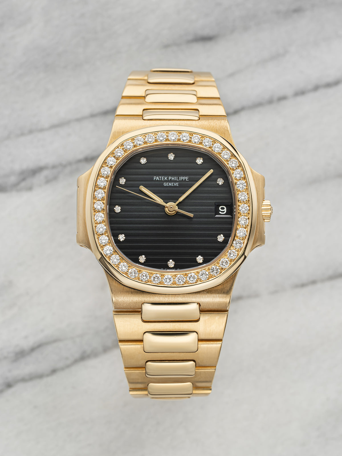 1987 Patek Philippe Nautilus 3800/1J - 18K Yellow Gold Diamond Bezel