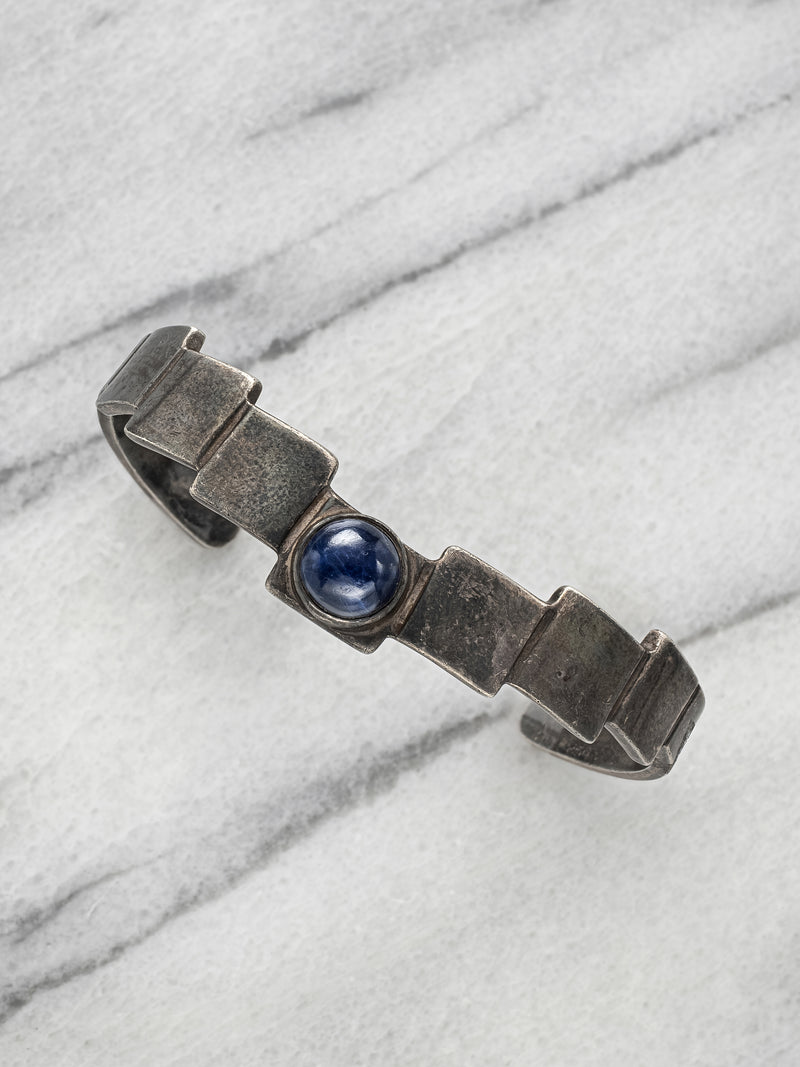 Vintage Sterling Silver MCM Cabochon Bracelet