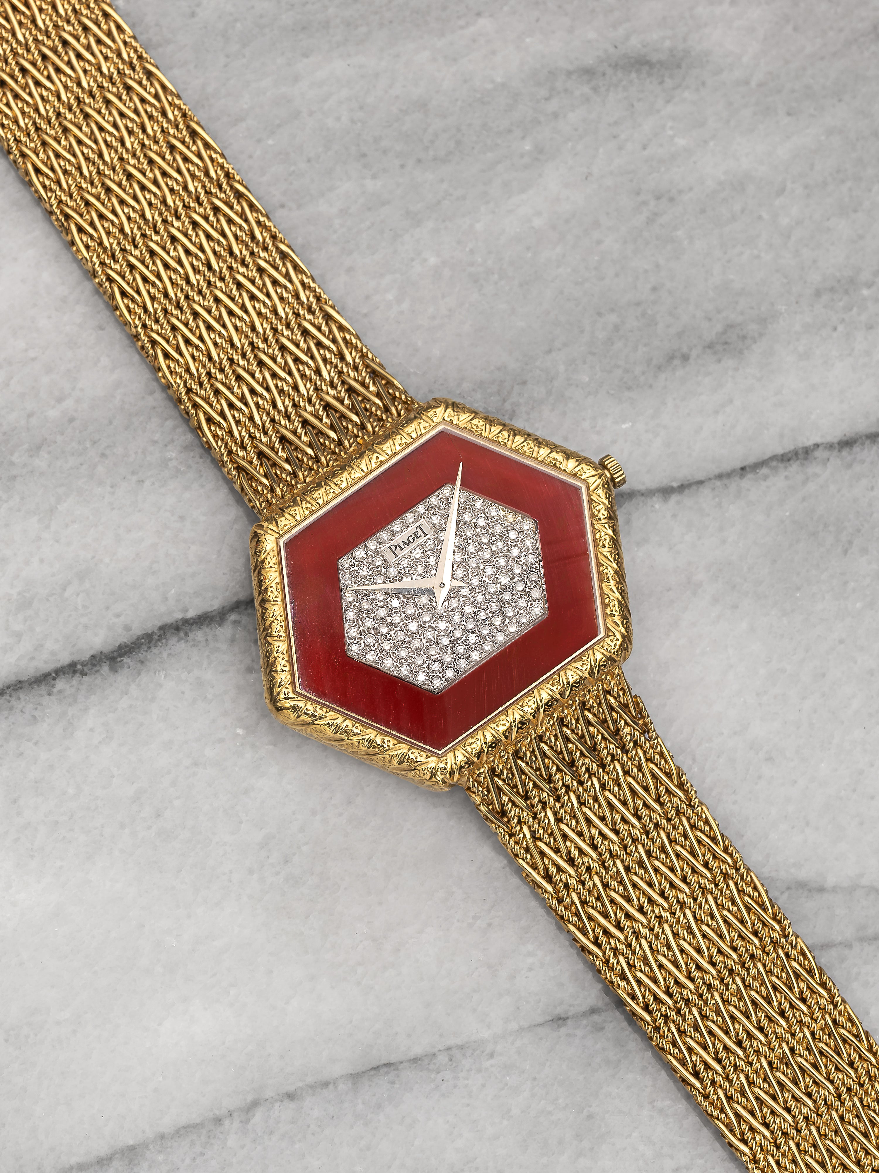 Piaget Hexagon – Jade & Diamond Pave Dial
