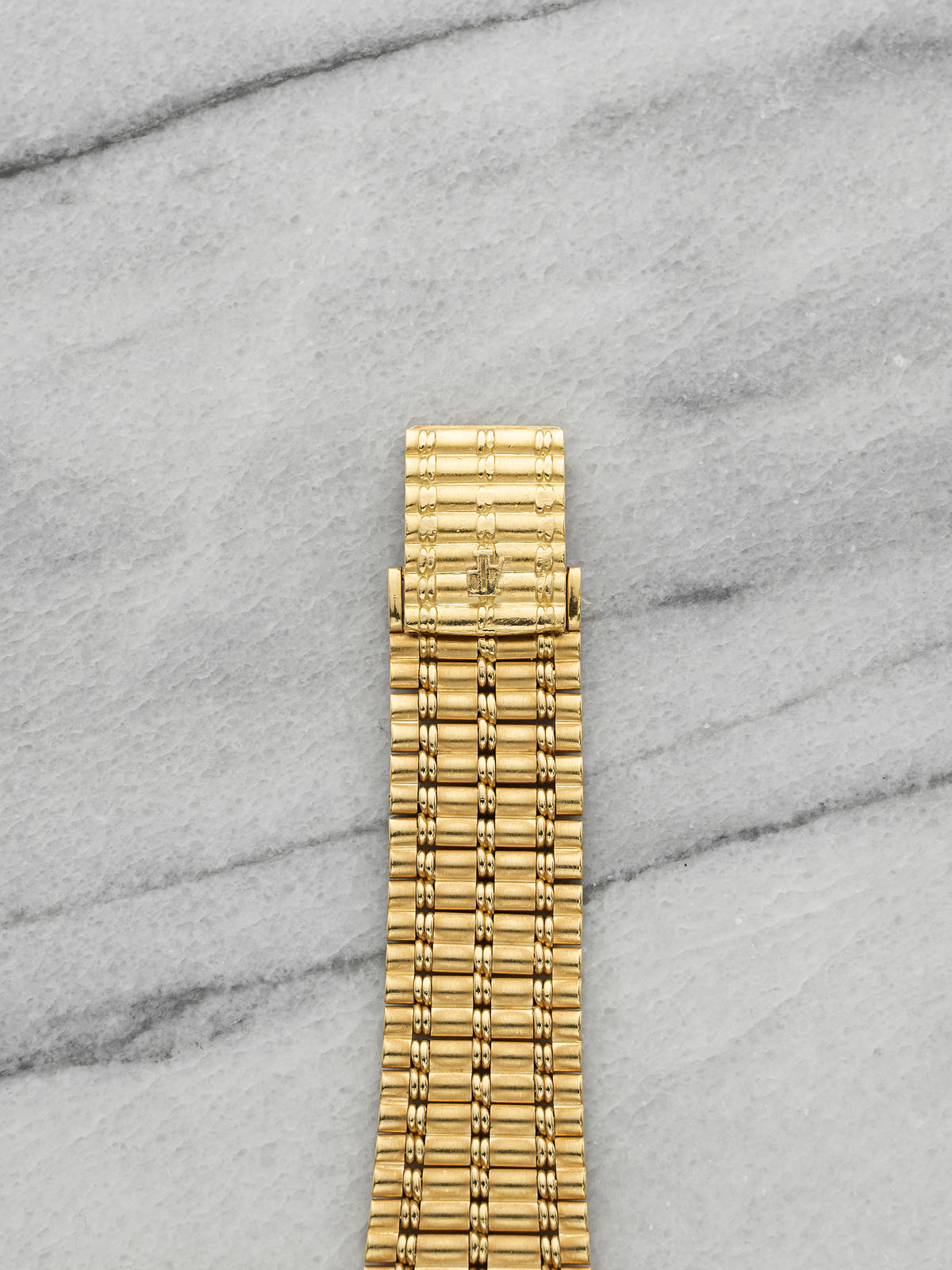Vintage 1980s Audemars Piguet Bamboo 2508 18K YG Diamond Pave Dial Quartz 27mm