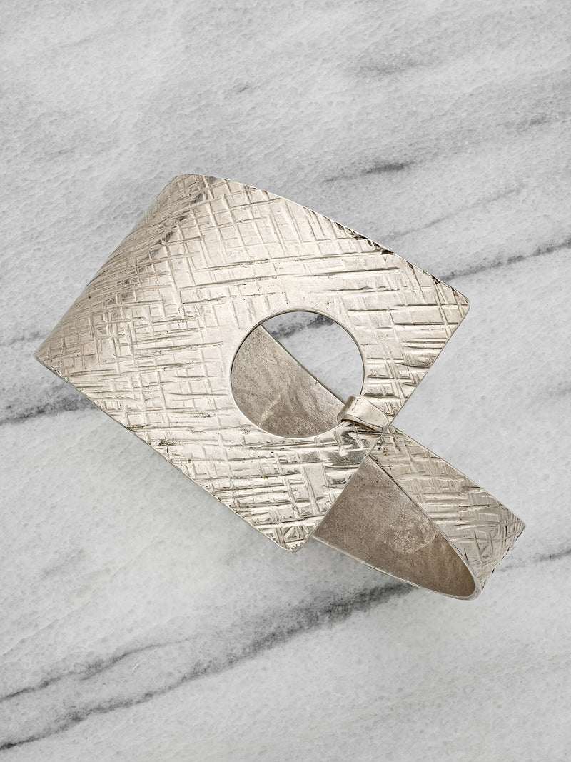 Vintage MCM Sculptural Sterling Silver Bracelet