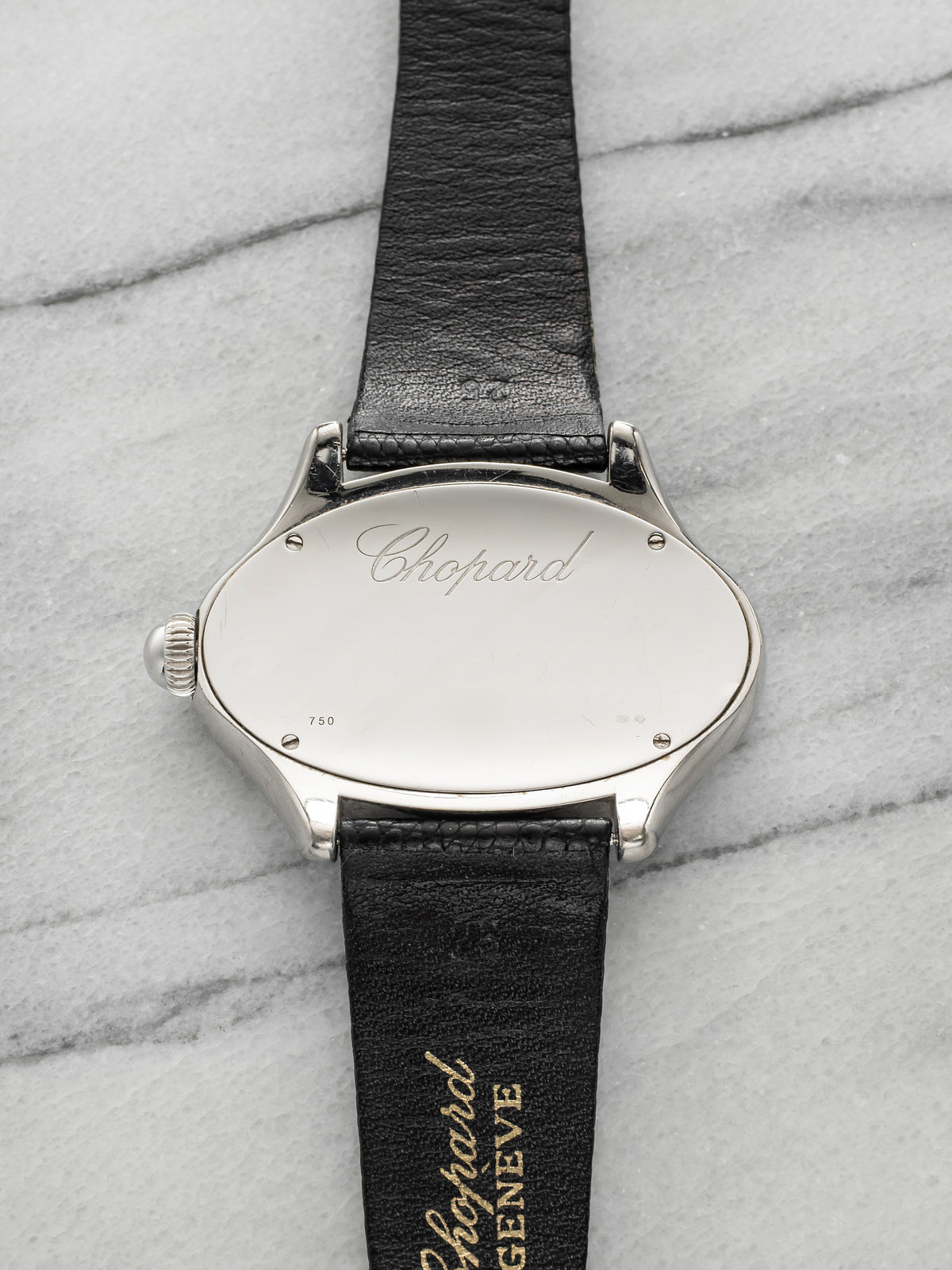 Vintage 1990s Chopard Montres Dame "Cat Eye" 13/7146/403 18K WG Diamond 53mm